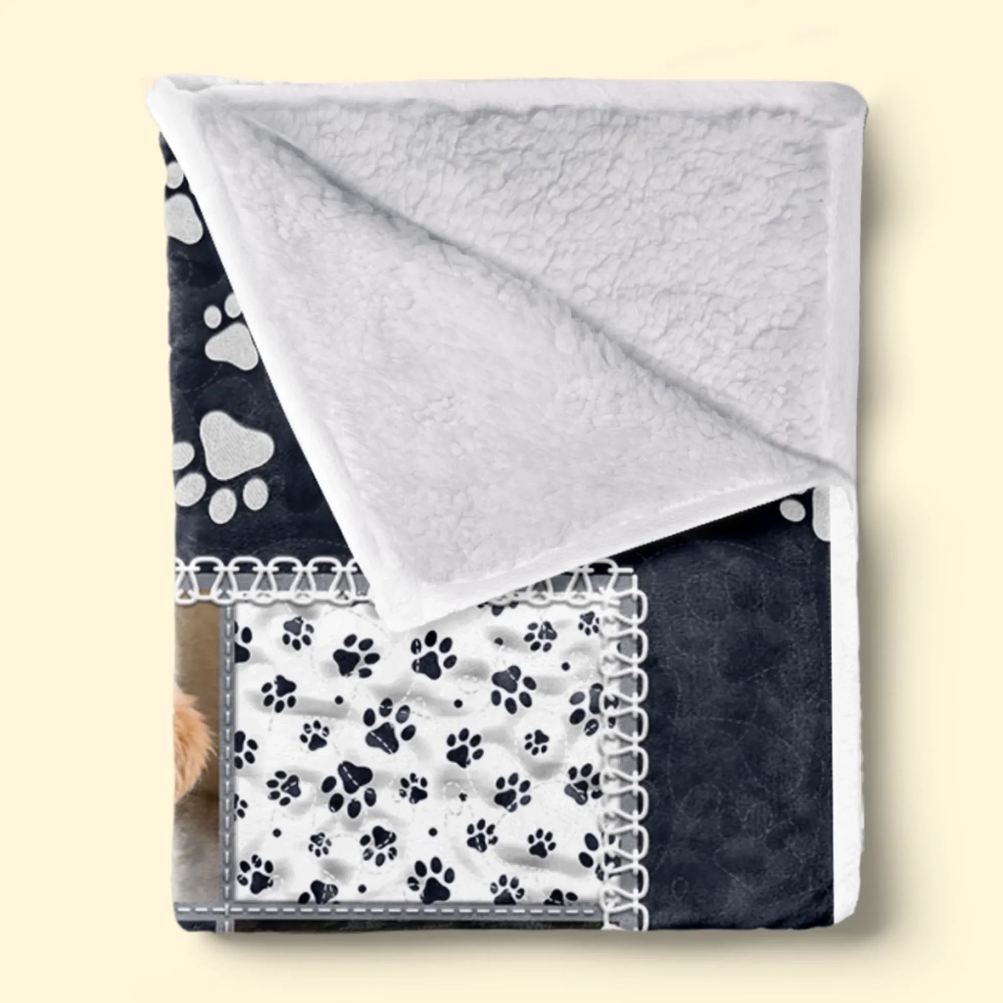 Custom Photo Blanket - Personalized Pet Christmas Memorial Sympathy Gifts For Dogs, Cats - Your Paw Prints Are Etched In My Heart - Robaser