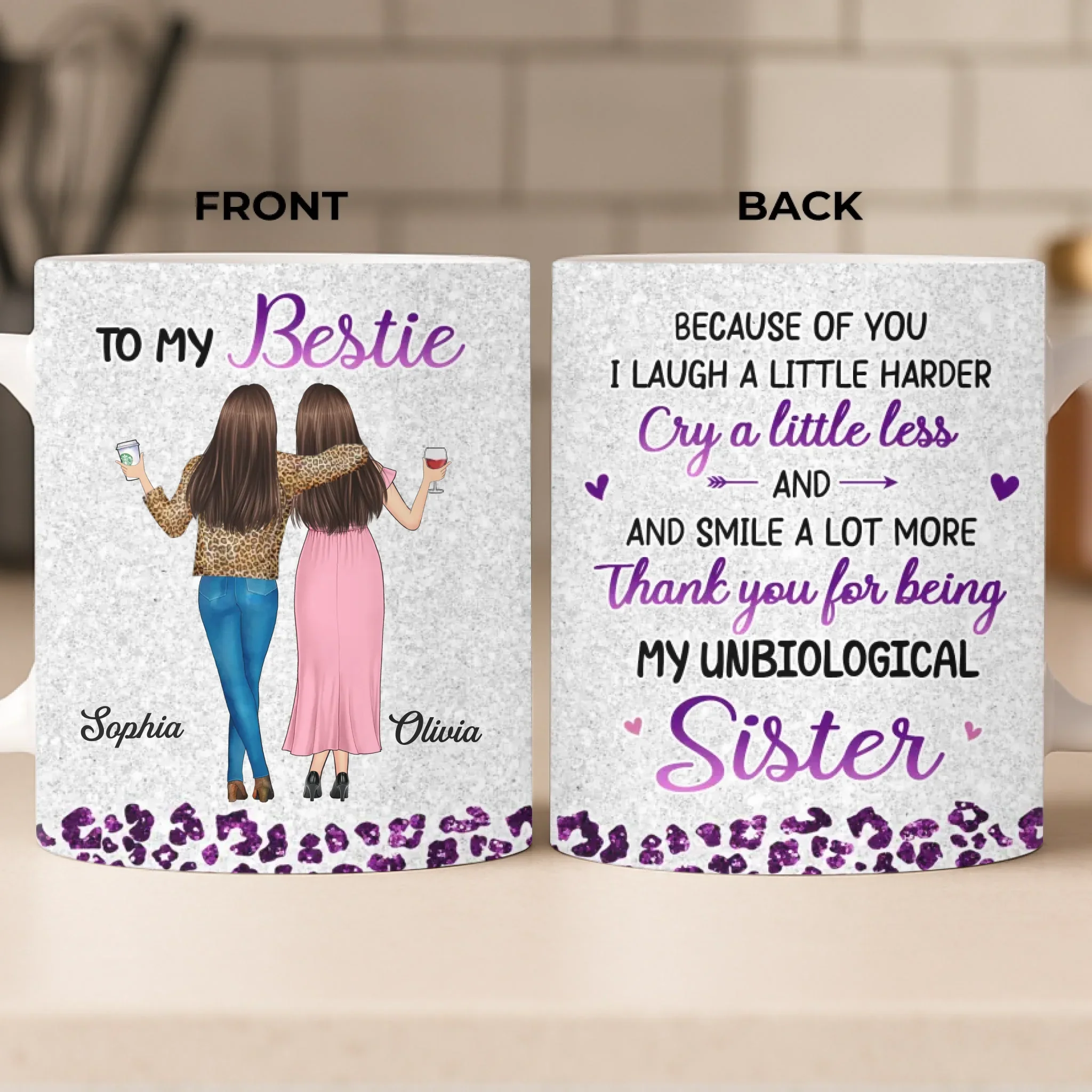 Custom Mug - Personalized Best Friend Birthday Gifts For Women, Besties, Sisters, BFF - Hot Mess Soulmates - Robaser