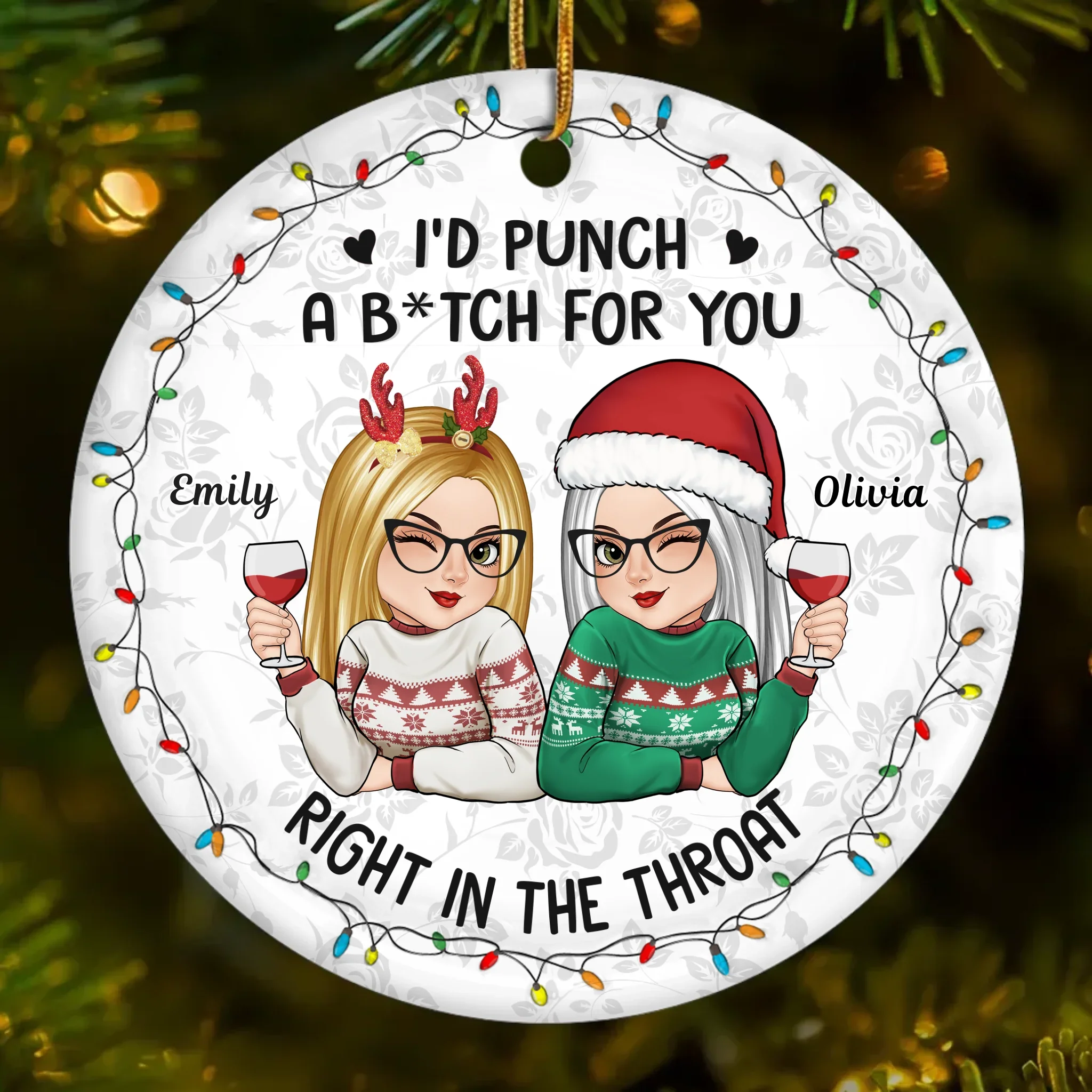 Custom Ceramic Ornament - Personalized Best Friend Christmas Birthday Gifts For Women, Besties, Sisters, BFF - Friends Warm Hearts This Winter - Robaser