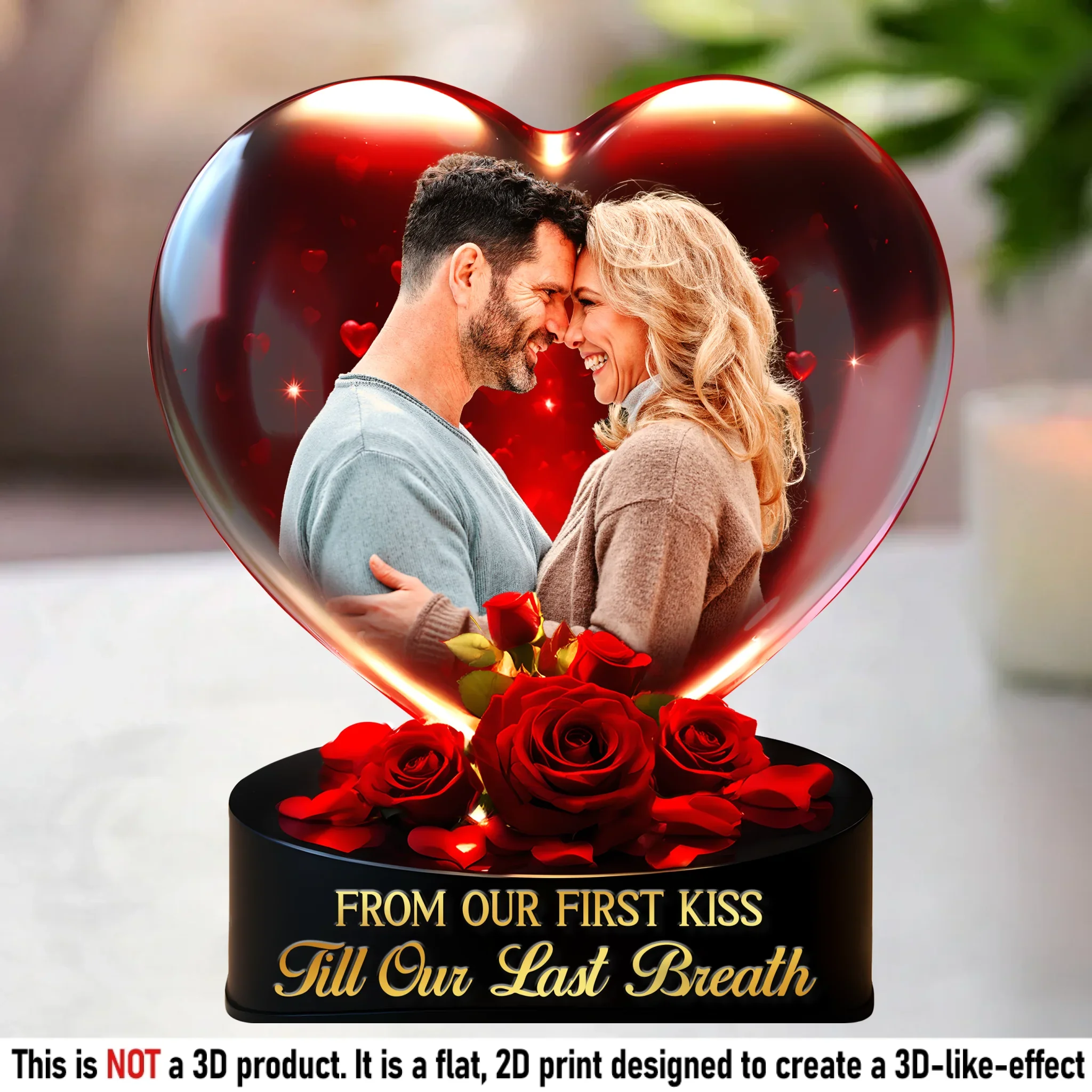Custom Photo From Our First Kiss, Till Our Last Breath - Couple Personalized Custom Acrylic Plaque Custom Shape - Gift For Husband Wife, Anniversary - Robaser
