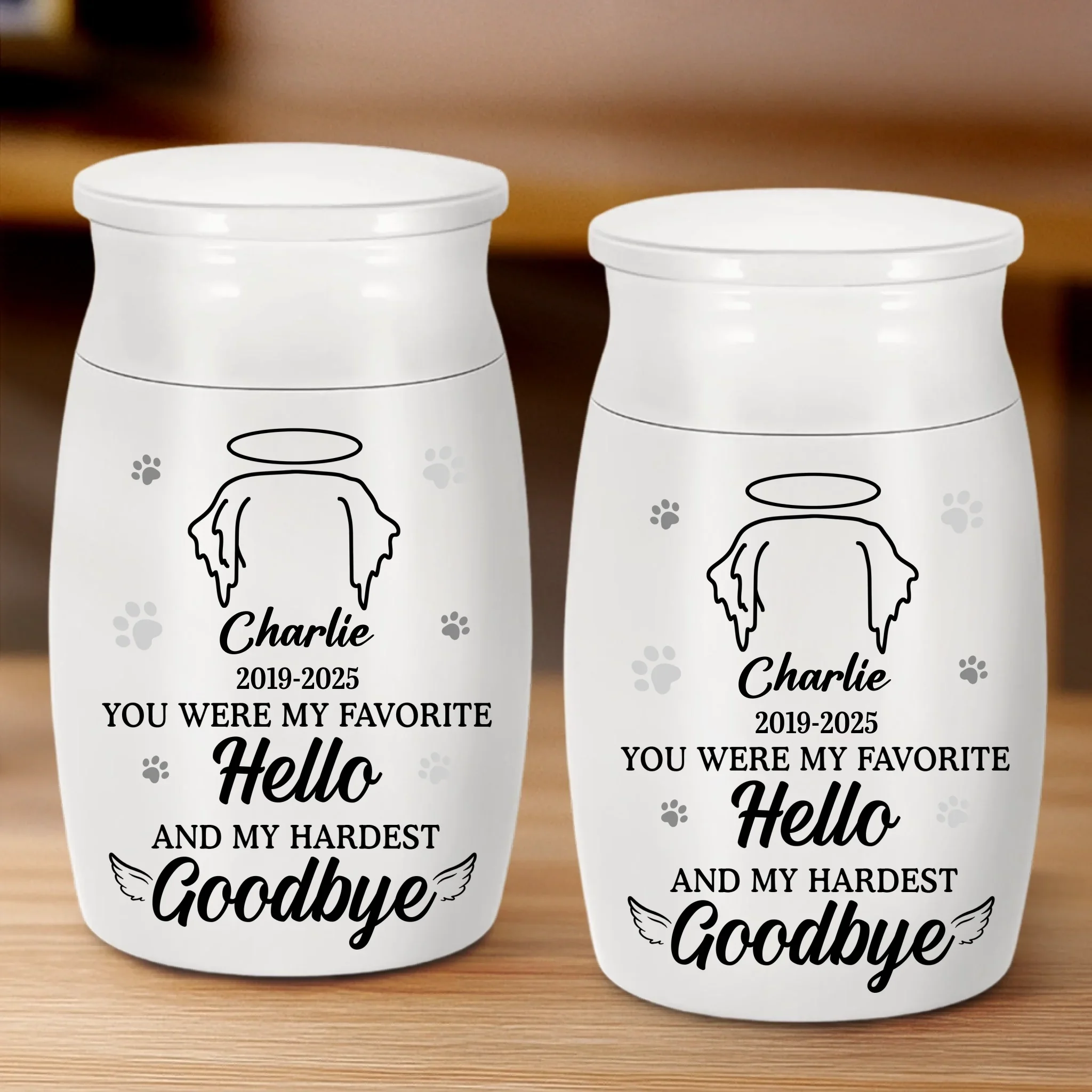 Custom Decorative Urn - Personalized Pet Memorial Gifts For Dogs, Cats - Love Lives On Always - Robaser