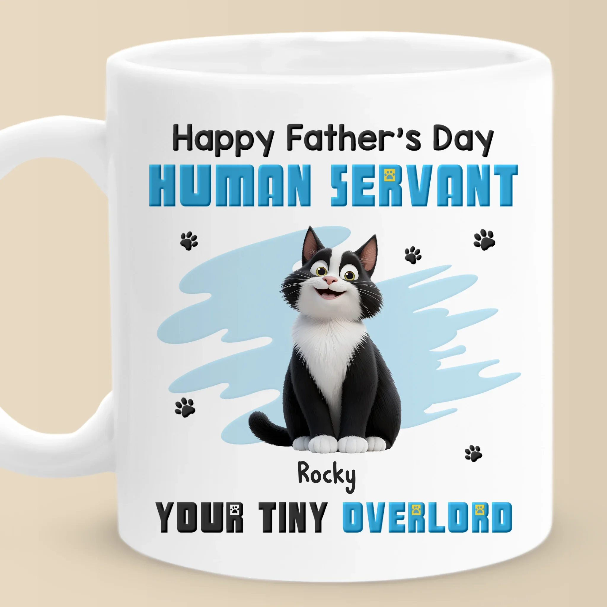 My Paw  s On Your Heart Forever - Cat Personalized Custom Mug - Father's Day, Gift For Pet Owners, Pet Lovers - Robaser