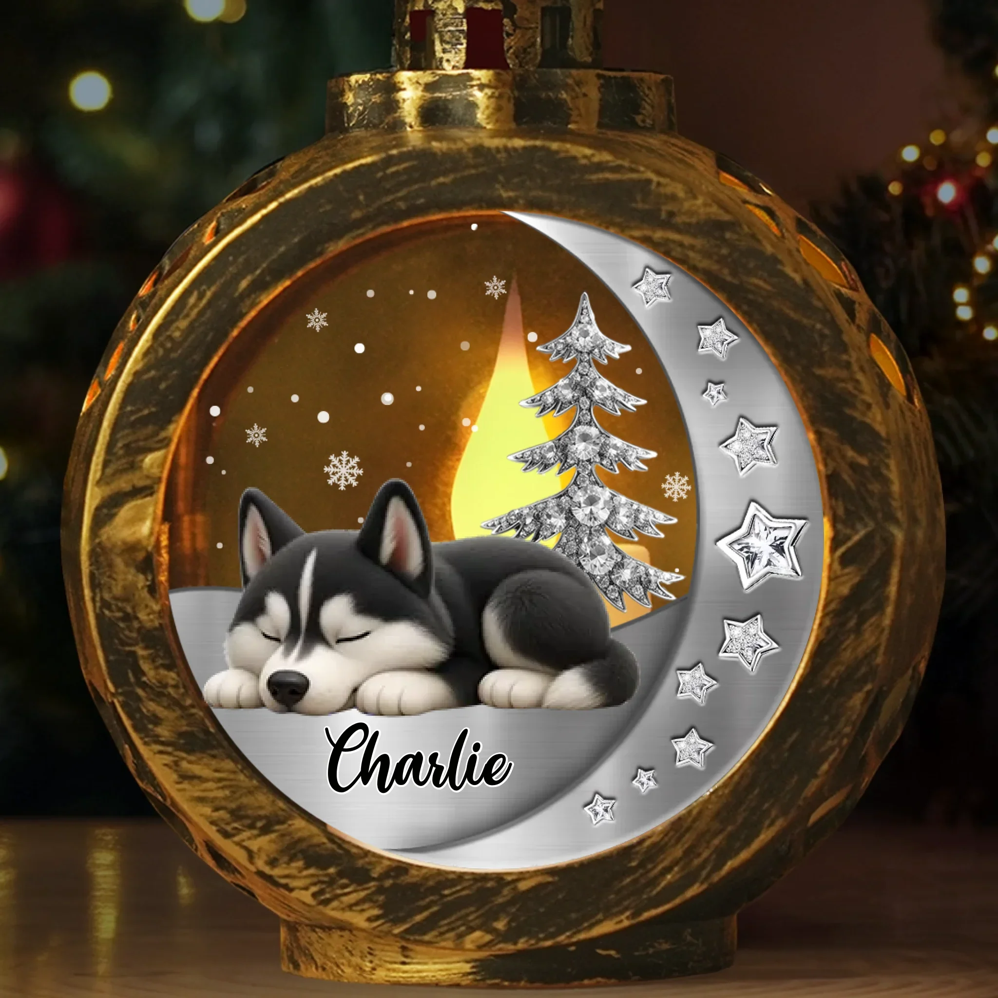 Custom Candlelight Lantern Ornament - Personalized Pet Christmas Memorial Sympathy Gifts For Dogs - Always Loved Beyond The Paw Prints - Robaser