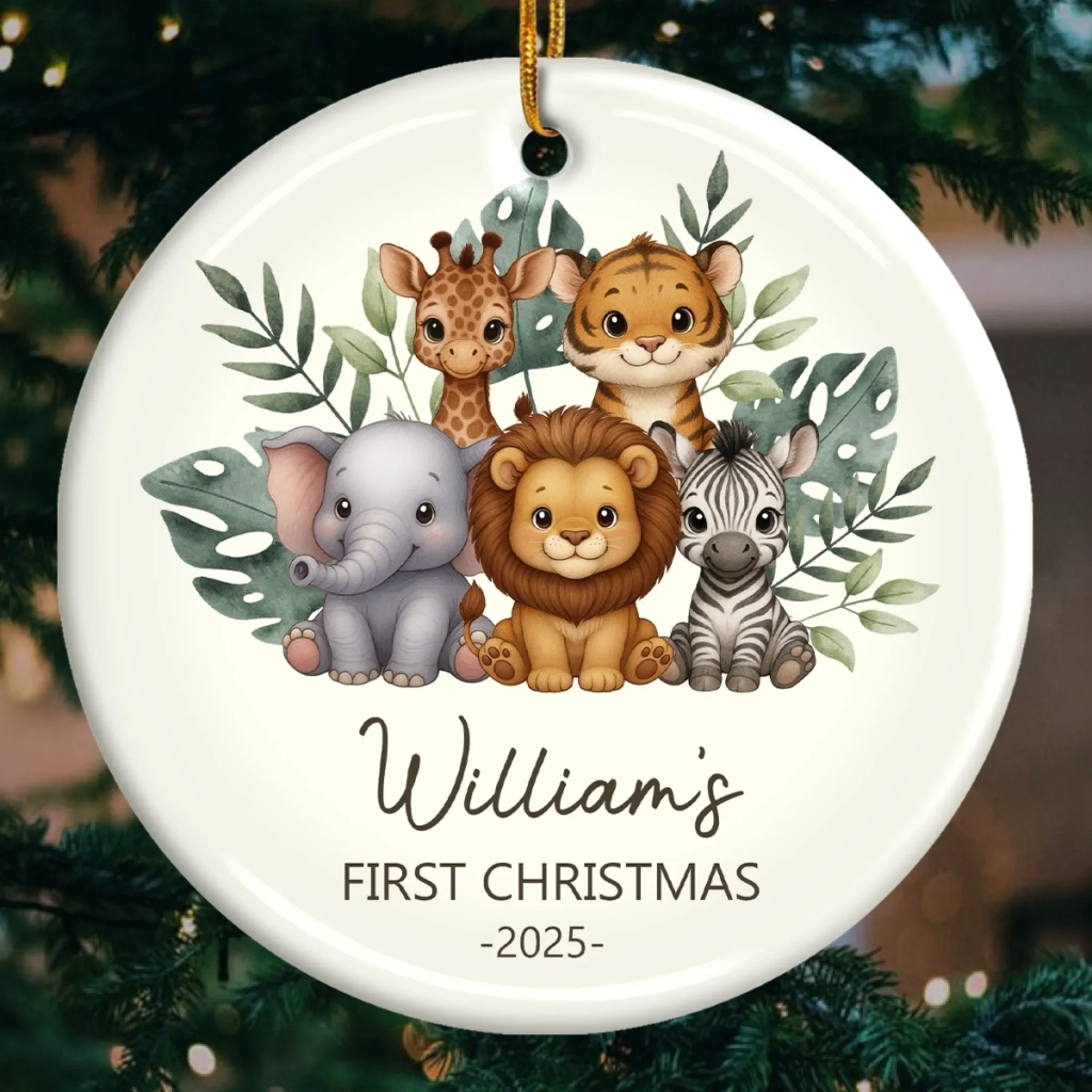 Custom Baby First Christmas Ceramic Ornament - Personalized Christmas Baby Shower, Gender Reveal Gifts For New Moms, New Dads, New Parents - New Life New Joy - Robaser