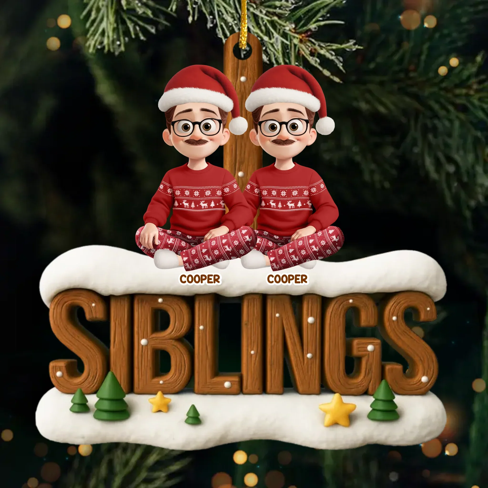 Custom Acrylic Ornament - Personalized Christmas Birthday Gifts For Brother, Sister - Together Through It All - Robaser