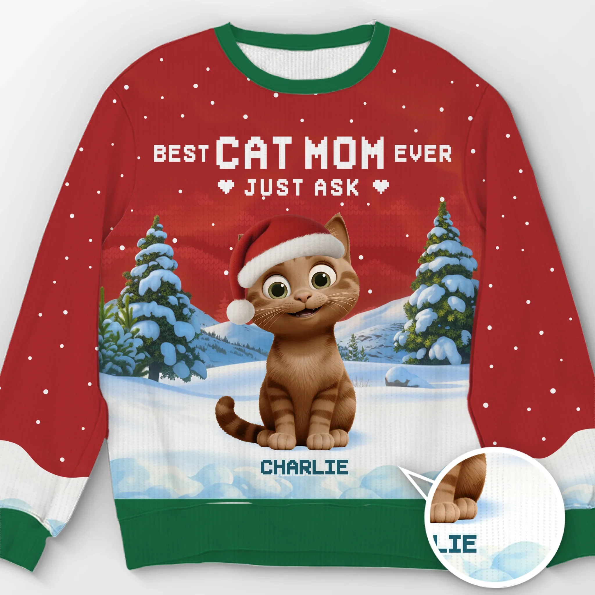 Custom Unisex Ugly Sweatshirt - Personalized  Christmas Birthday Gifts For Cat Lovers, Cat Mom And Dad - Ho Ho Hold My Catnip - Robaser