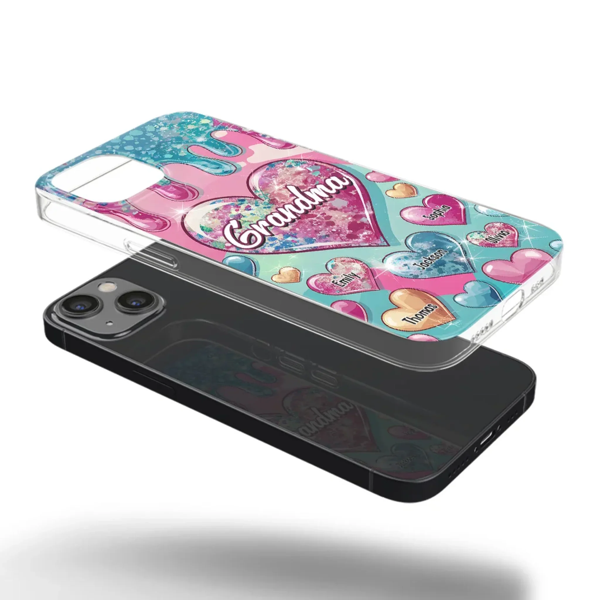 A Grandmother  s Heart Holds Forever Love - Family Personalized Custom 3D Inflated Effect Printed Clear Phone Case - Gift For Mom, Grandma - Robaser