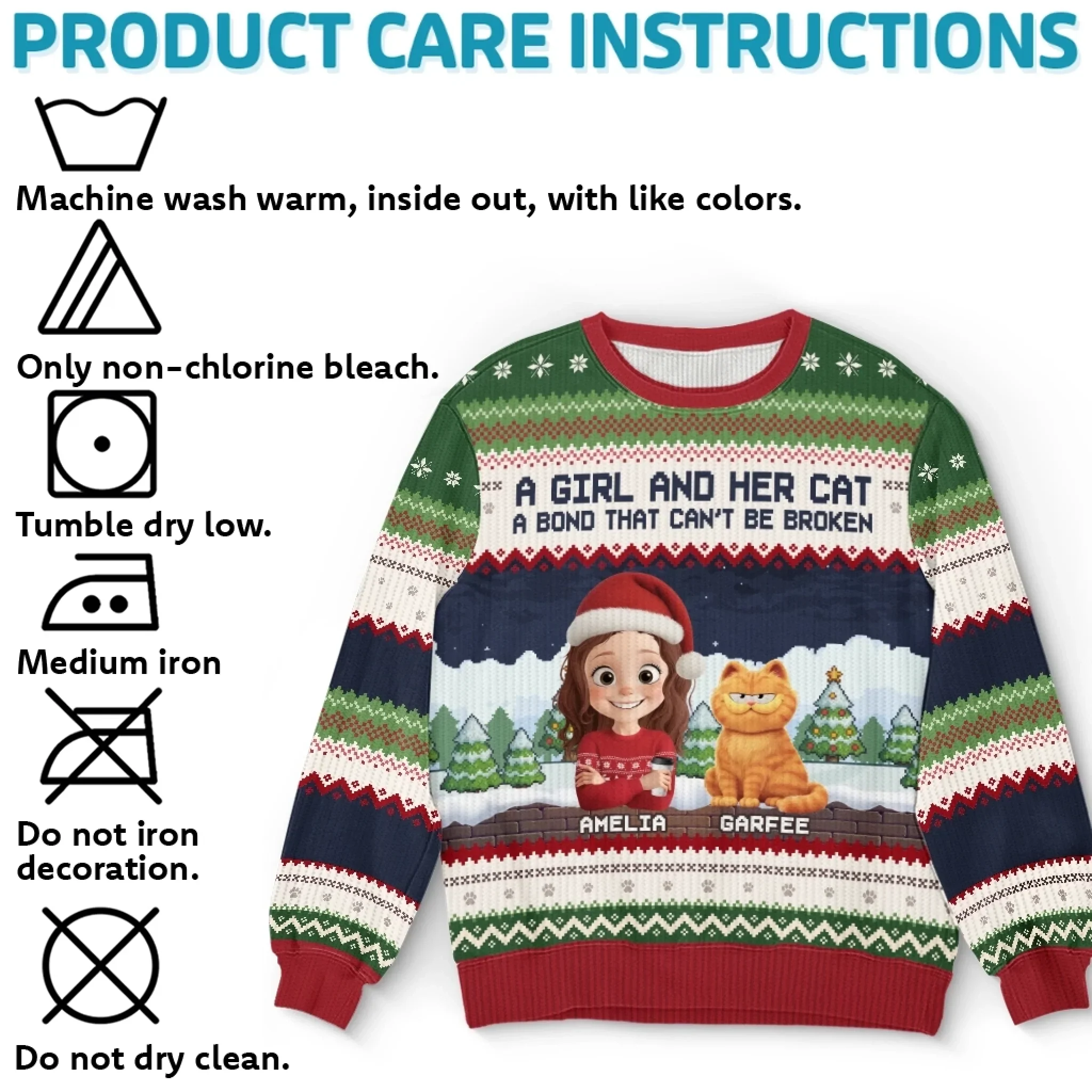 Custom Unisex Ugly Sweatshirt - Personalized  Christmas Birthday Gifts For Cat Lovers, Cat Mom And Dad - Whiskers In The Snow - Robaser