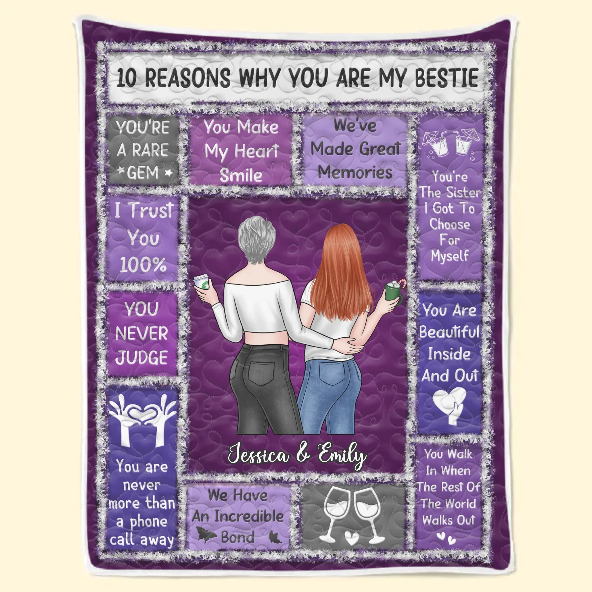 Custom Blanket - Personalized Best Friend Birthday Gifts For Women, Besties, Sisters, BFF - Warmth Of Our Bond - Robaser