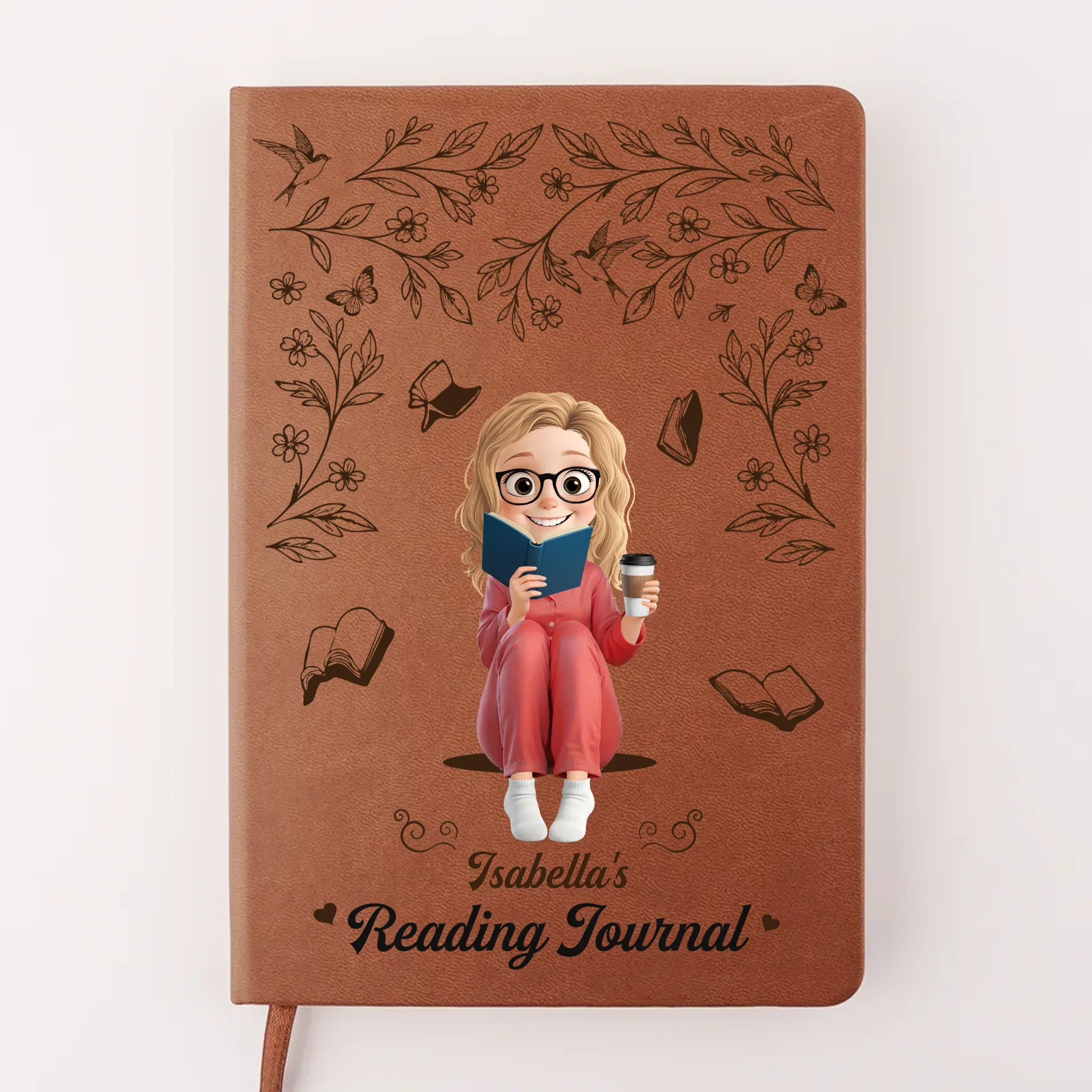 Custom Leather Journal - Personalized Bookish Gifts For Book Lovers, Bookworms, Readers - Collecting Bookish Moments - Robaser