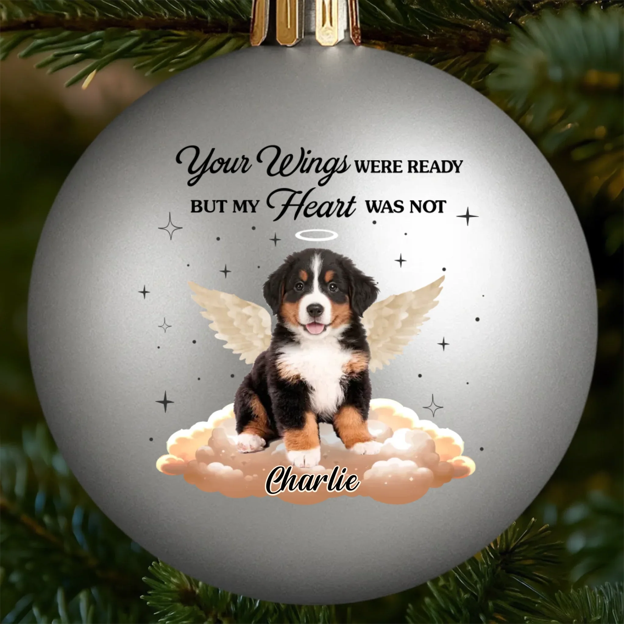 Custom Photo Colored Ball Ornament - Personalized Pet Christmas Memorial Sympathy Gifts For Dogs, Cats - Paw Prints Etched In Our Hearts - Robaser