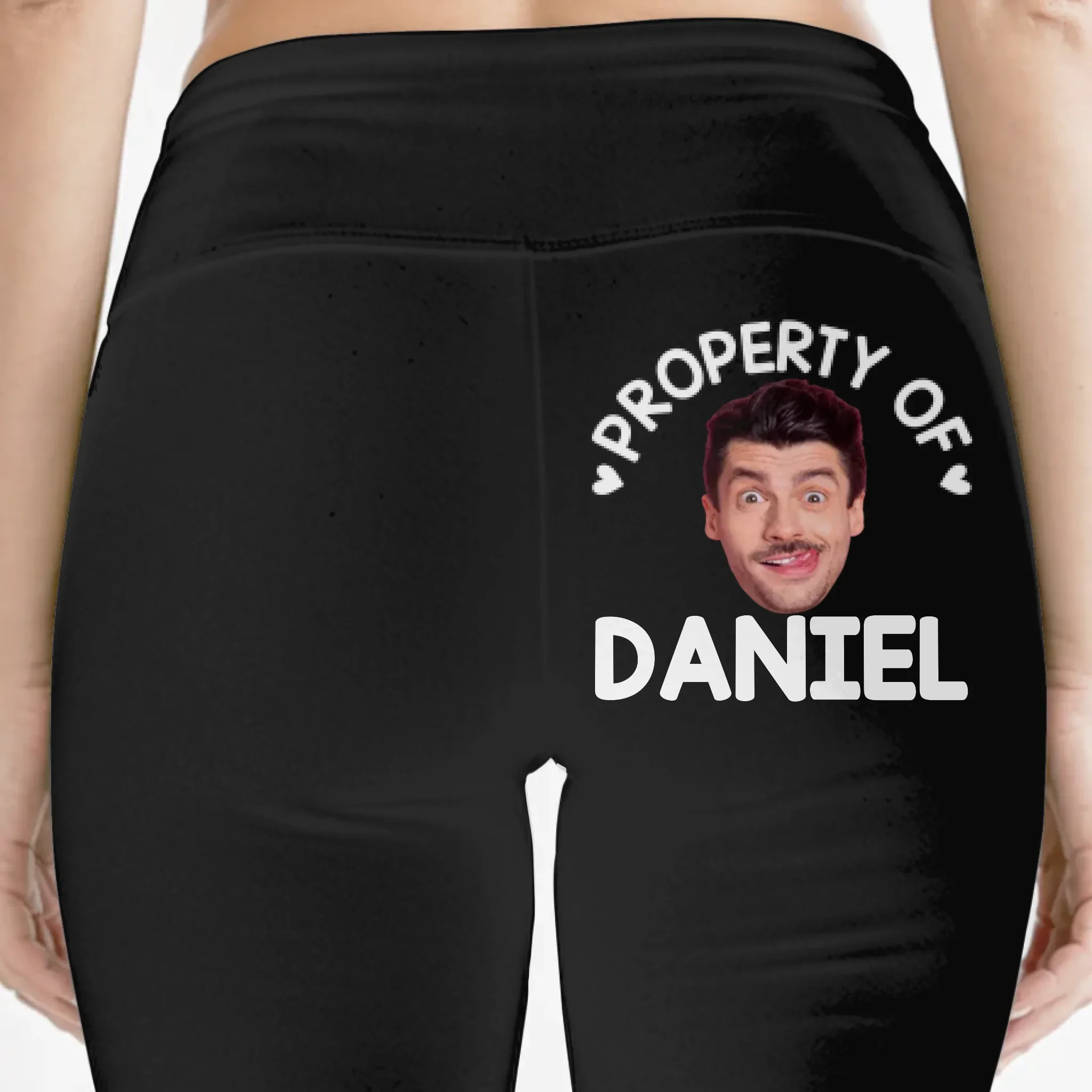 Custom Photo Property Of Me, Handle Like A Queen - Personalized Custom Women Leggings - Gift For Wife, Anniversary - Robaser