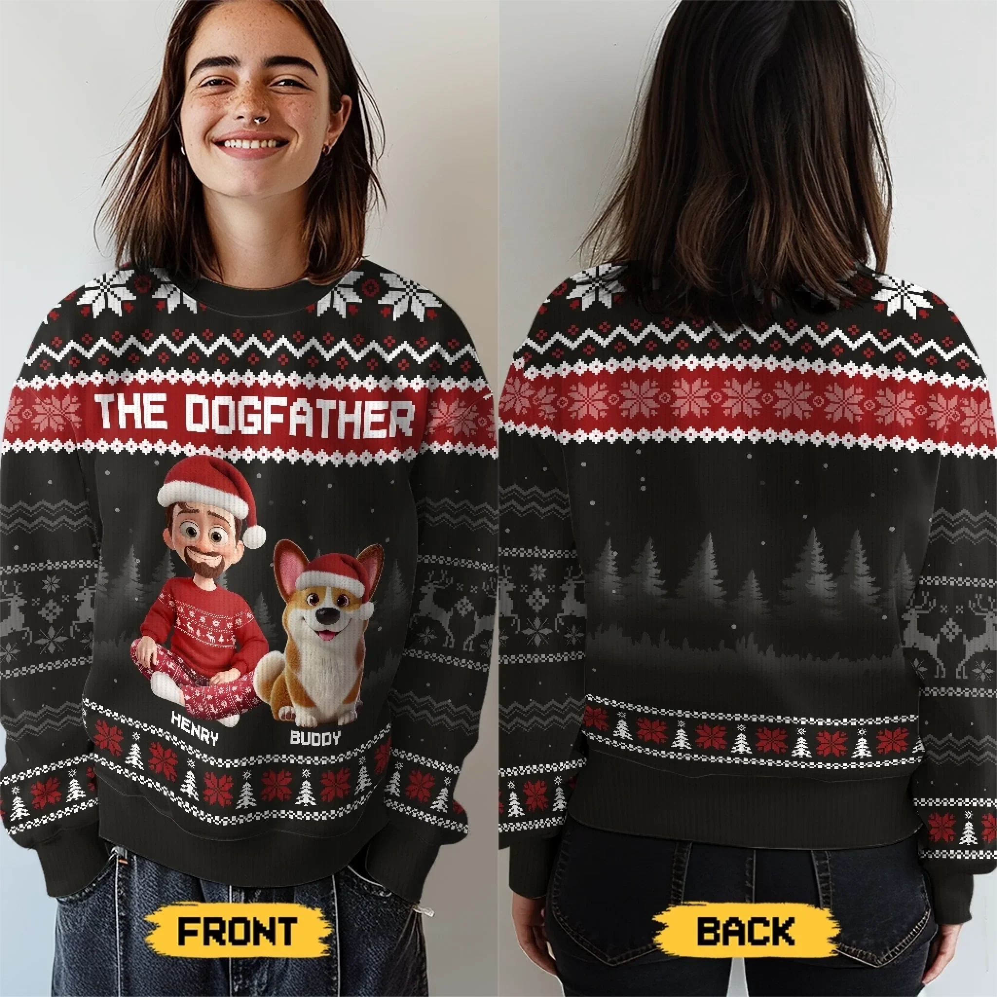 Custom Unisex Ugly Sweatshirt - Personalized  Christmas Birthday Gifts For Dog Lovers, Dog Dad And Mom - Master Of Fetch - Robaser