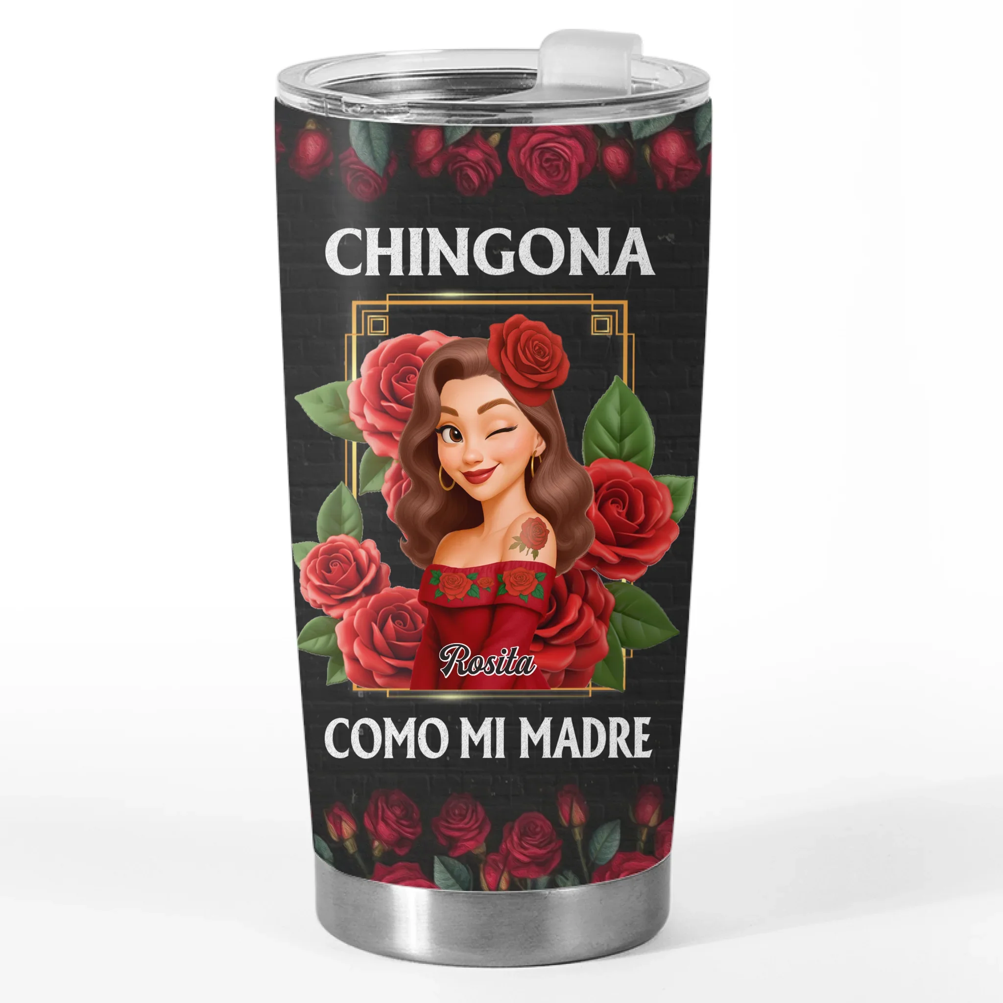 Custom Tumbler - Personalized Hispanic Month Birthday Gifts For Hispanics And Latinos, Women - Strong Like Mi Madre - Robaser