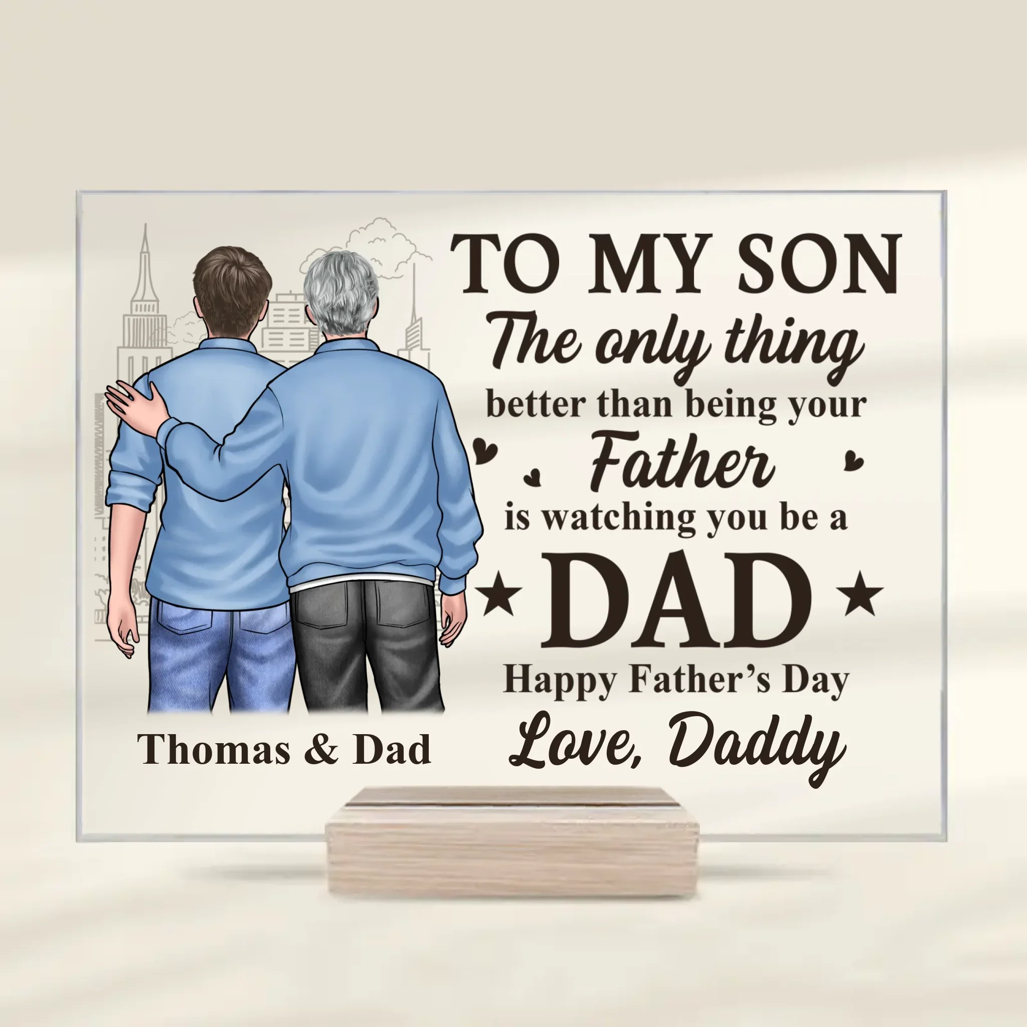 Celebrating The Man You've Become - Family Personalized Custom Rectangle Shaped Acrylic Plaque - Father's Day, Mother's Day, Gift For Son - Robaser