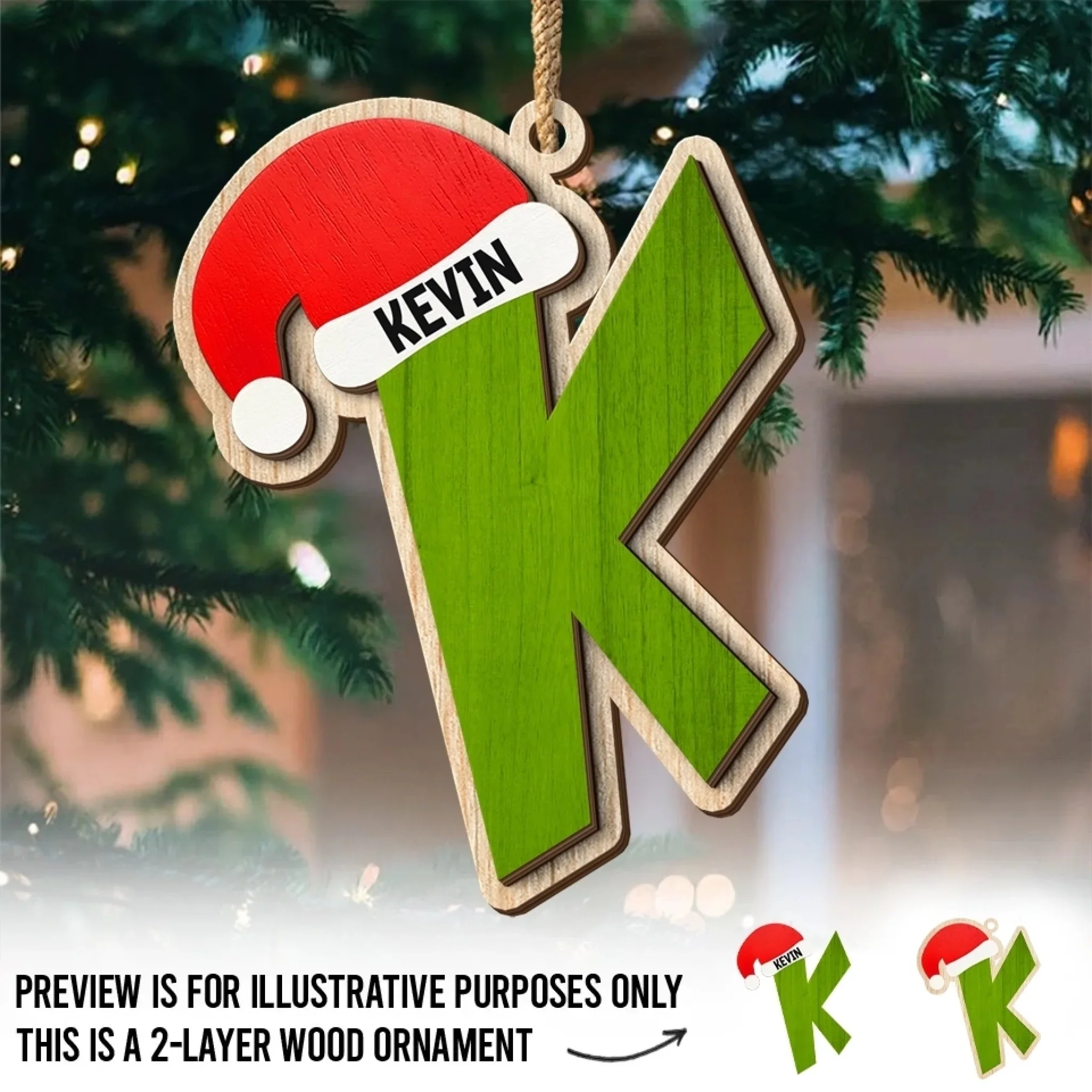 Custom Double Layer Wooden Ornament - Personalized Christmas Birthday Gifts For Mom, Dad, Brother, Sister, Kids - Family Moments Warm The Heart - Robaser