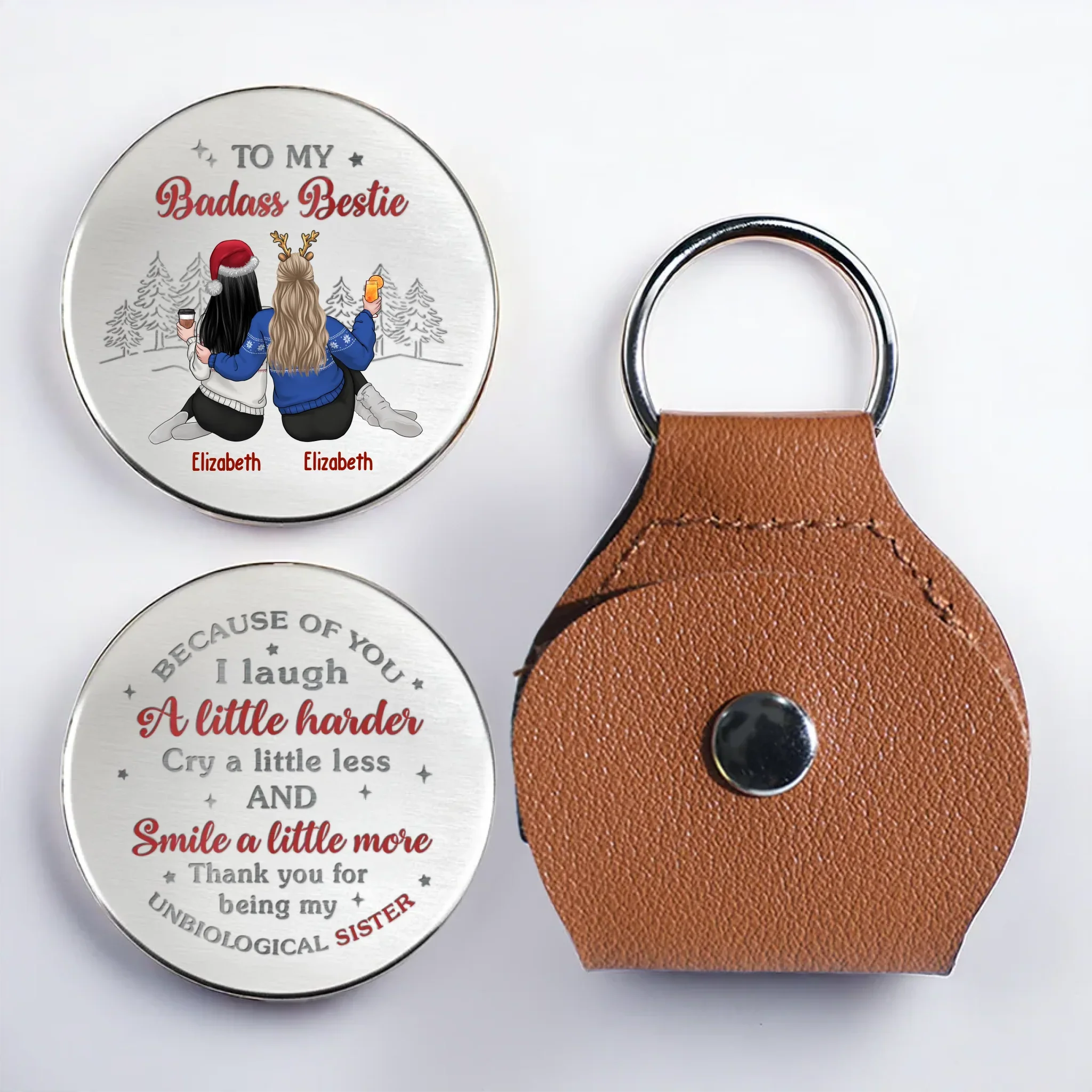 Custom Pocket Hug - Personalized Best Friend Birthday Gifts For Women, Besties, Sisters, BFF - Always Here For You - Robaser