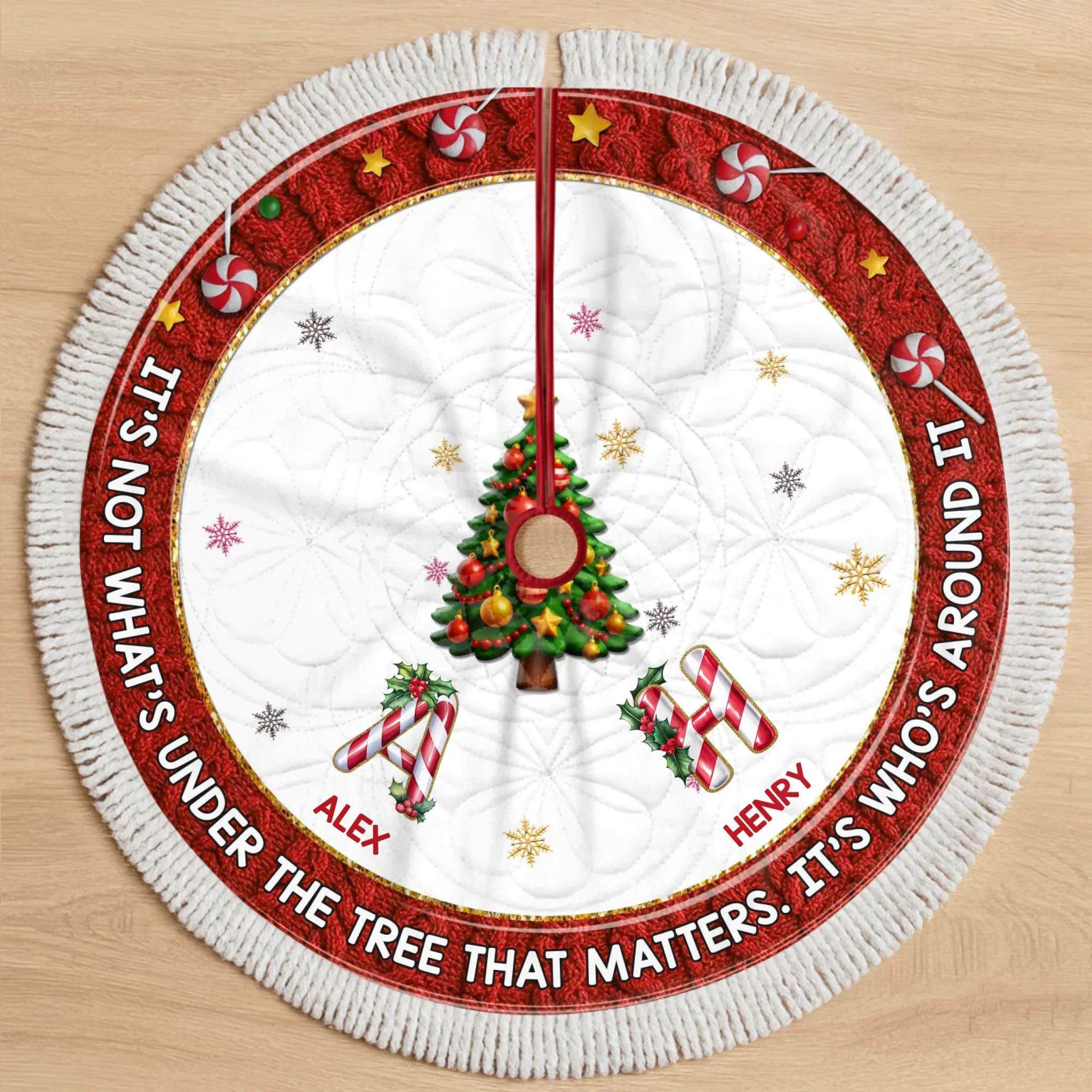 Custom Tree Skirt - Personalized Christmas Birthday Gifts For Mom, Dad, Brother, Sister, Kids - This Circle Holds Our Joy - Robaser