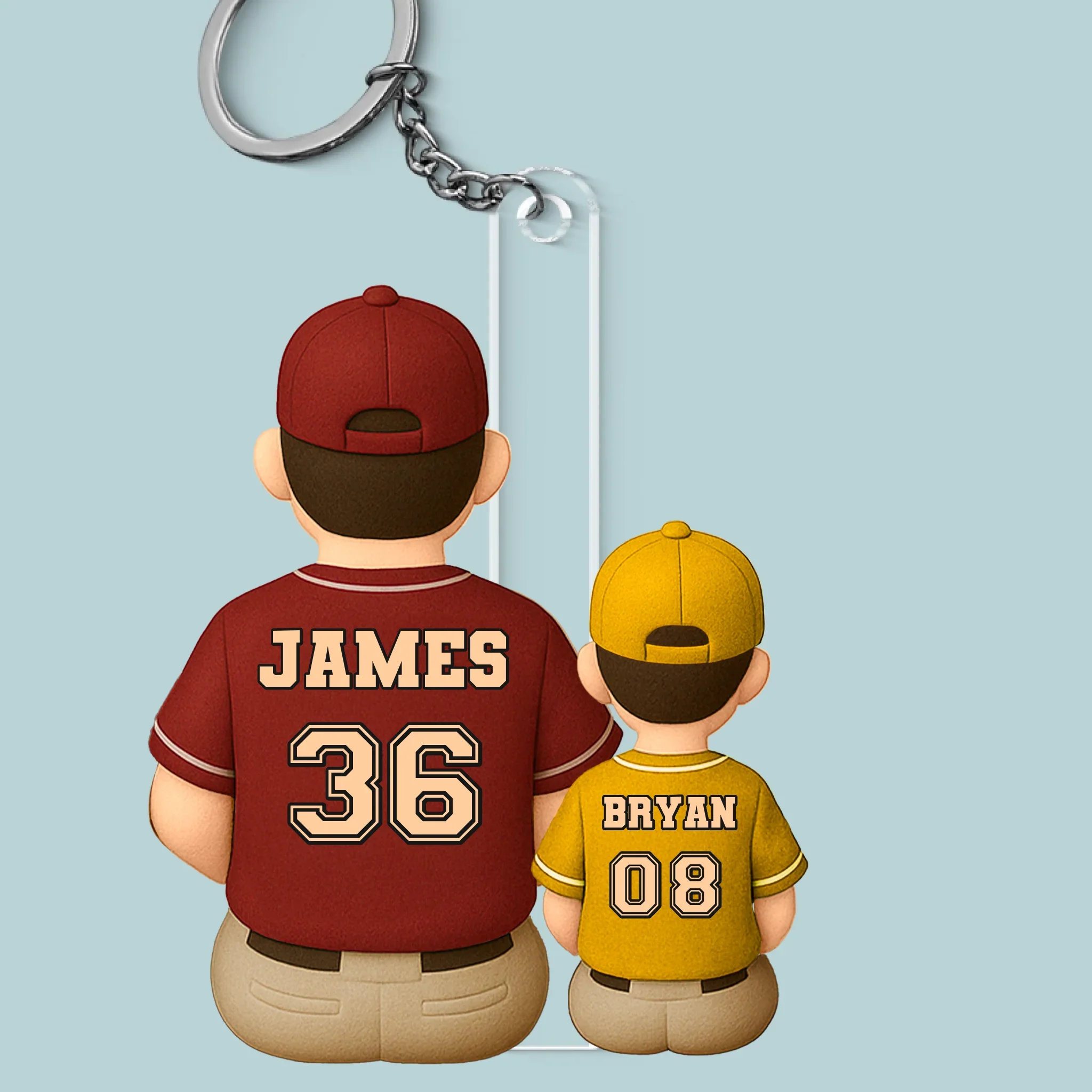 Coached By Dad, Fueled By Love - Family Personalized Custom Shaped Acrylic Keychain - Father's Day, Gift For Dad, Sport Lovers, Sport Players - Robaser