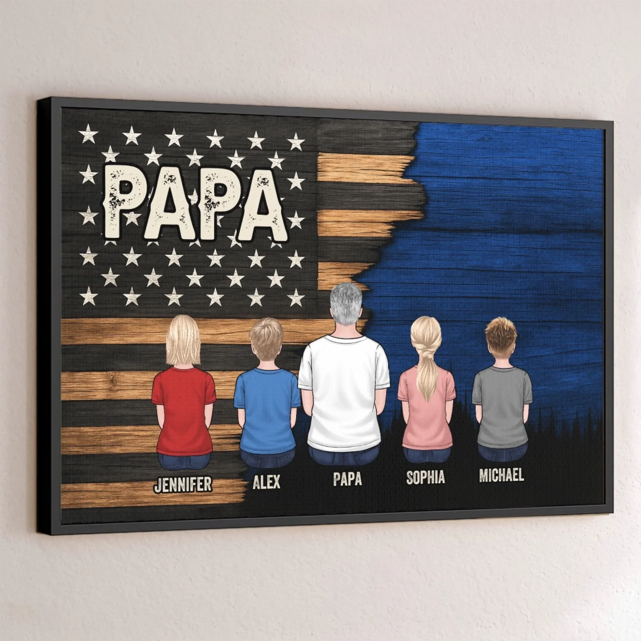 Papa, Our Loudest Pride - Family Personalized Custom Horizontal Poster - Father's Day, Gift For Dad, Grandpa - Robaser
