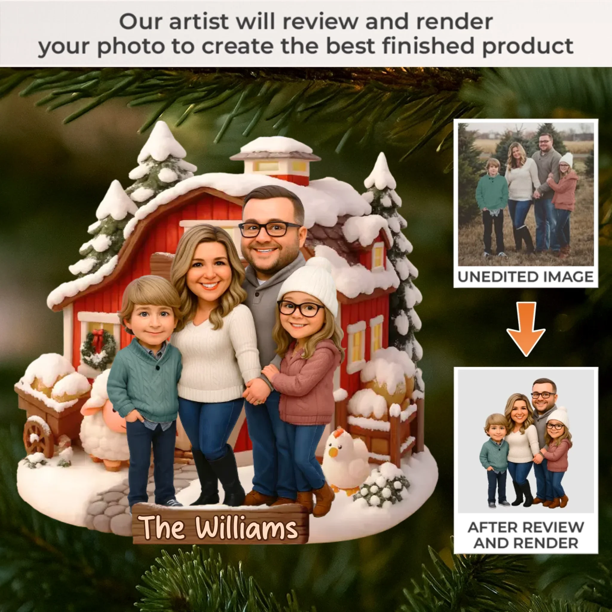 Custom Photo Acrylic Ornament - Personalized Christmas Birthday Gifts For Mom, Dad, Brother, Sister, Kids - Our Little World Of Love - Robaser