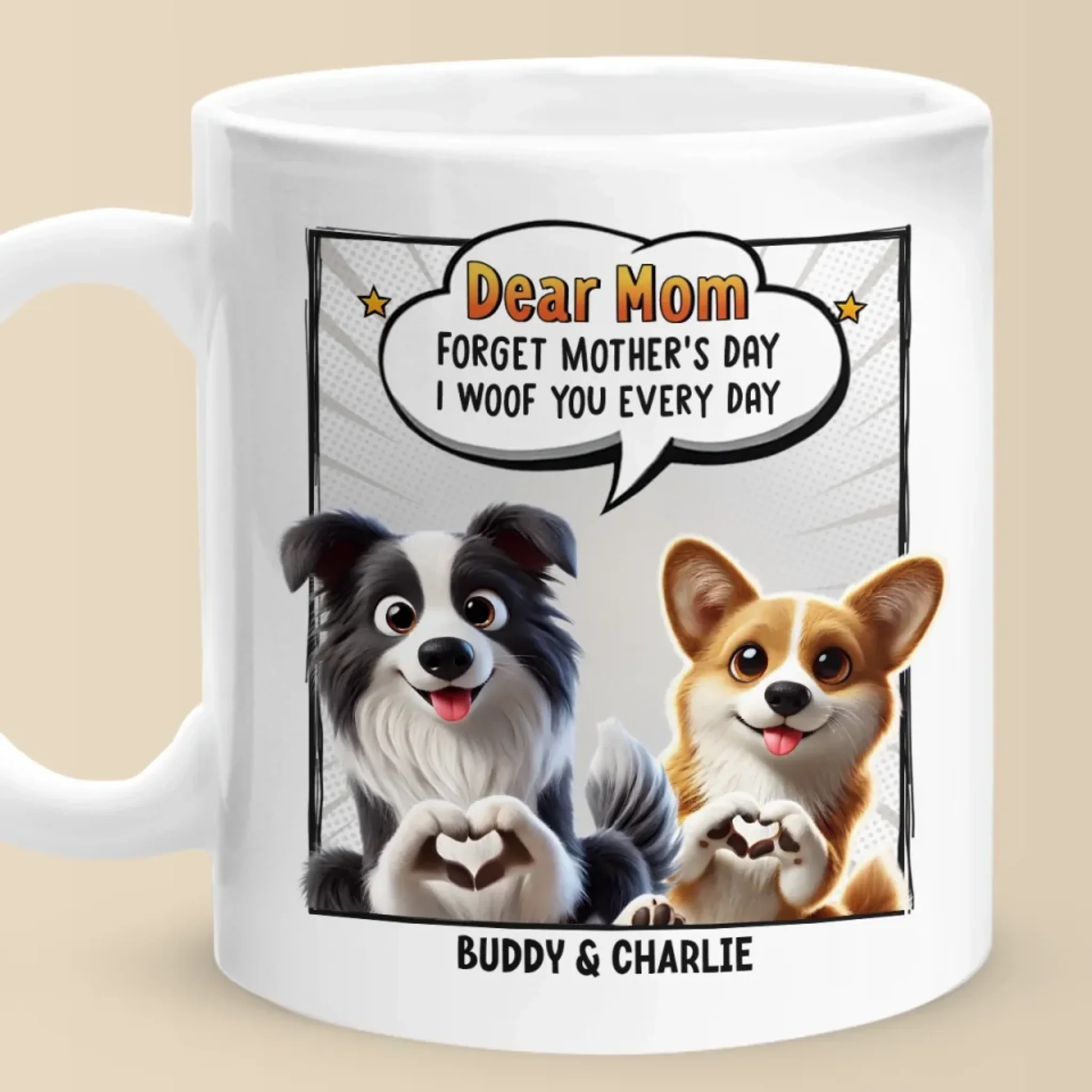 I Woof You More Than Treats, Mom - Dog Personalized Custom Mug - Mother's Day, Gift For Pet Owners, Pet Lovers - Robaser