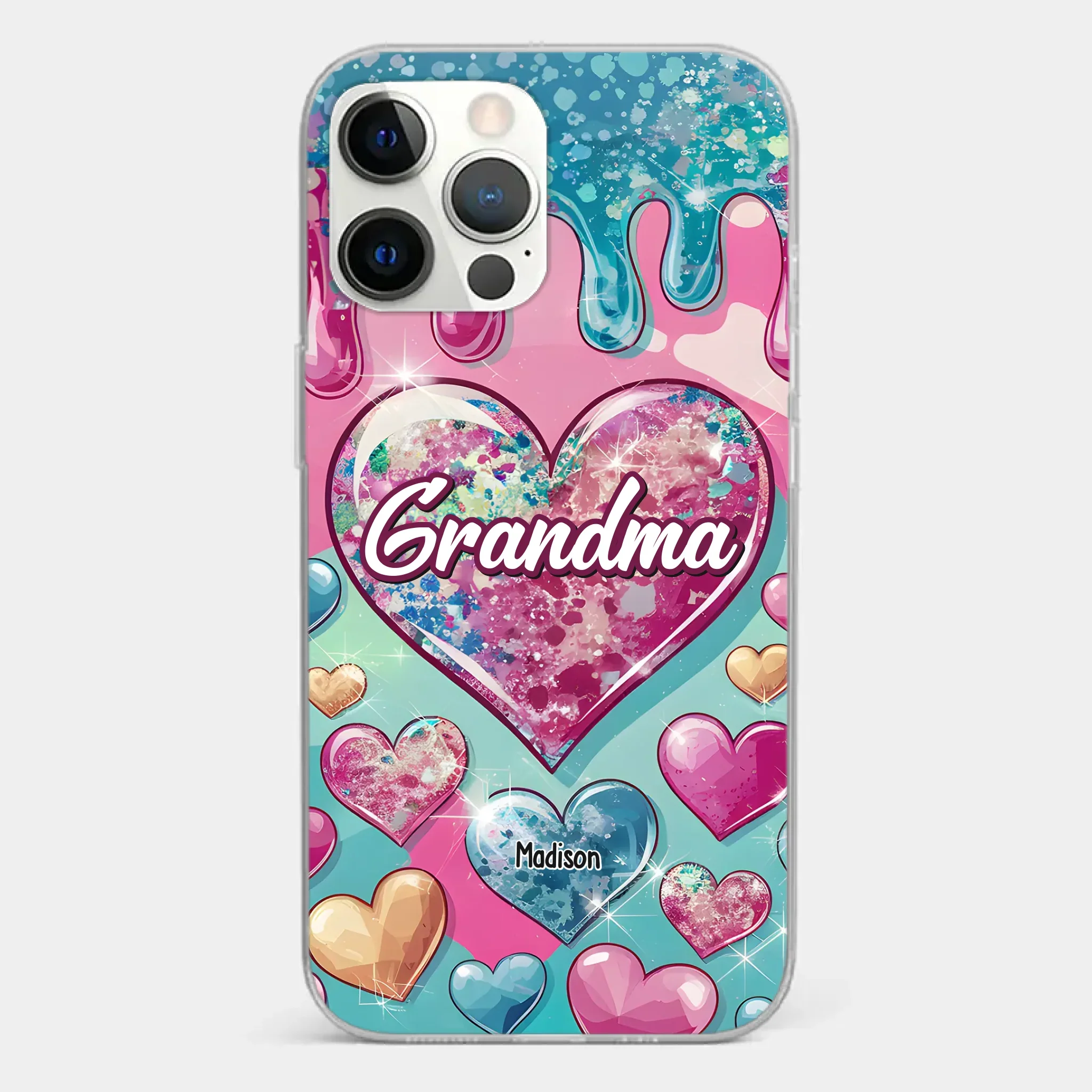 A Grandmother  s Heart Holds Forever Love - Family Personalized Custom 3D Inflated Effect Printed Clear Phone Case - Gift For Mom, Grandma - Robaser