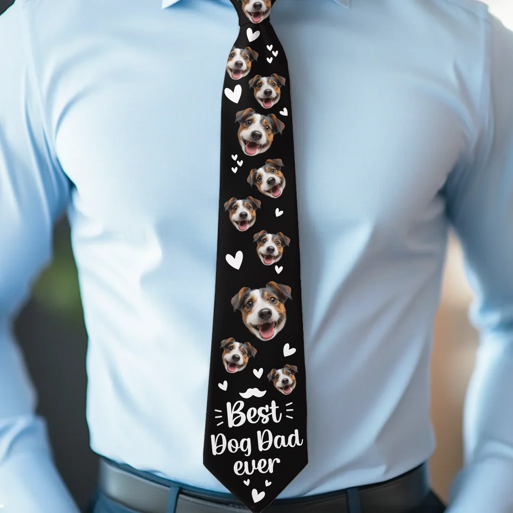 Custom Photo From Your Favorite Headache With Love - Dog & Cat Personalized Custom Tie - Father's Day, Gift For Dad, Pet Owners, Pet Lovers - Robaser