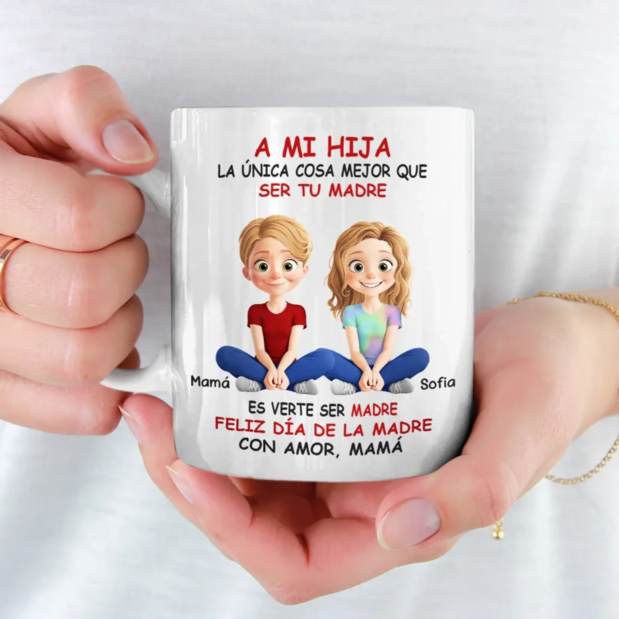 A Bond That Grows - Family Personalized Custom Mug - Mother's Day, Gift For Mom, Daughter - Robaser