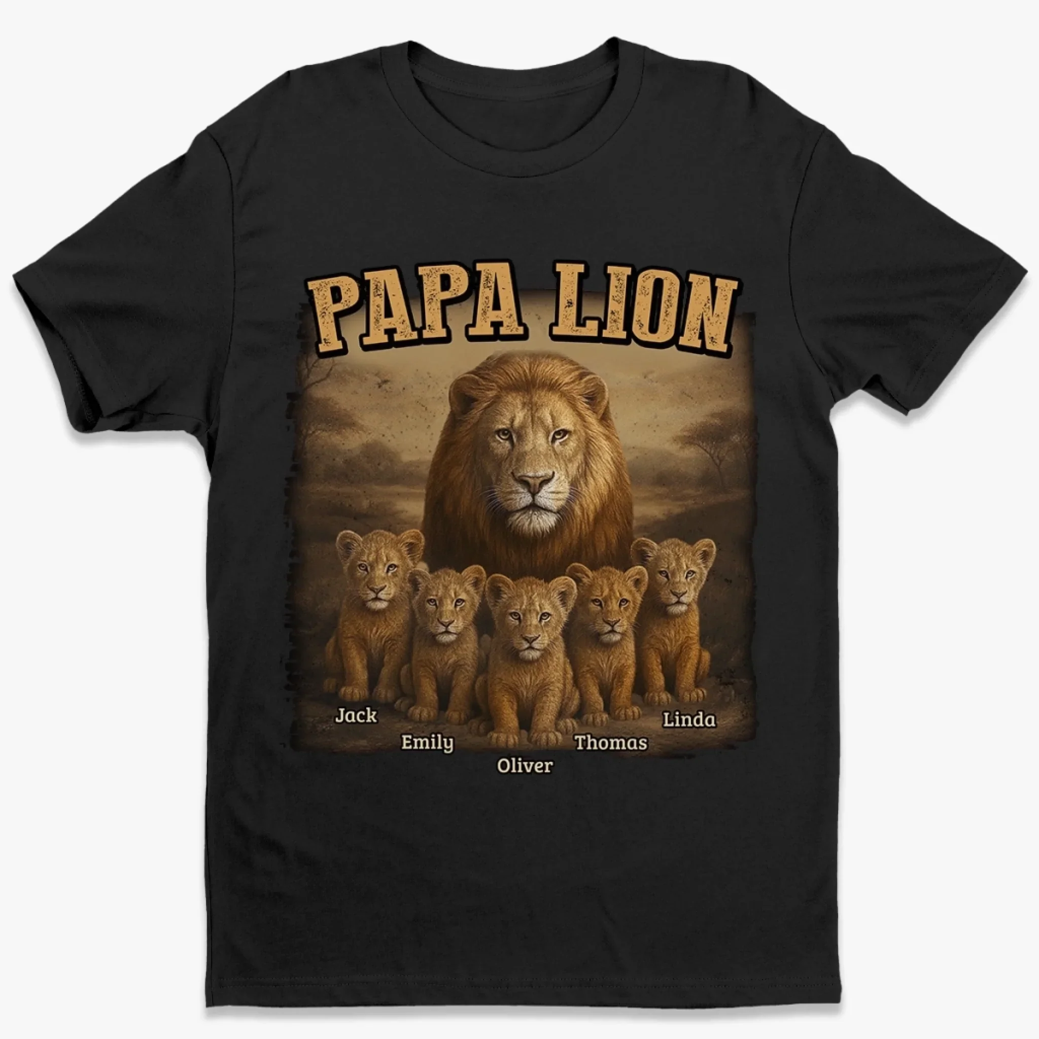 Papa Lion, Forever Proud - Family Personalized Custom Unisex T-shirt, Premium T-shirt, Hoodie - Father's Day, Gift For Dad, Grandpa - Robaser