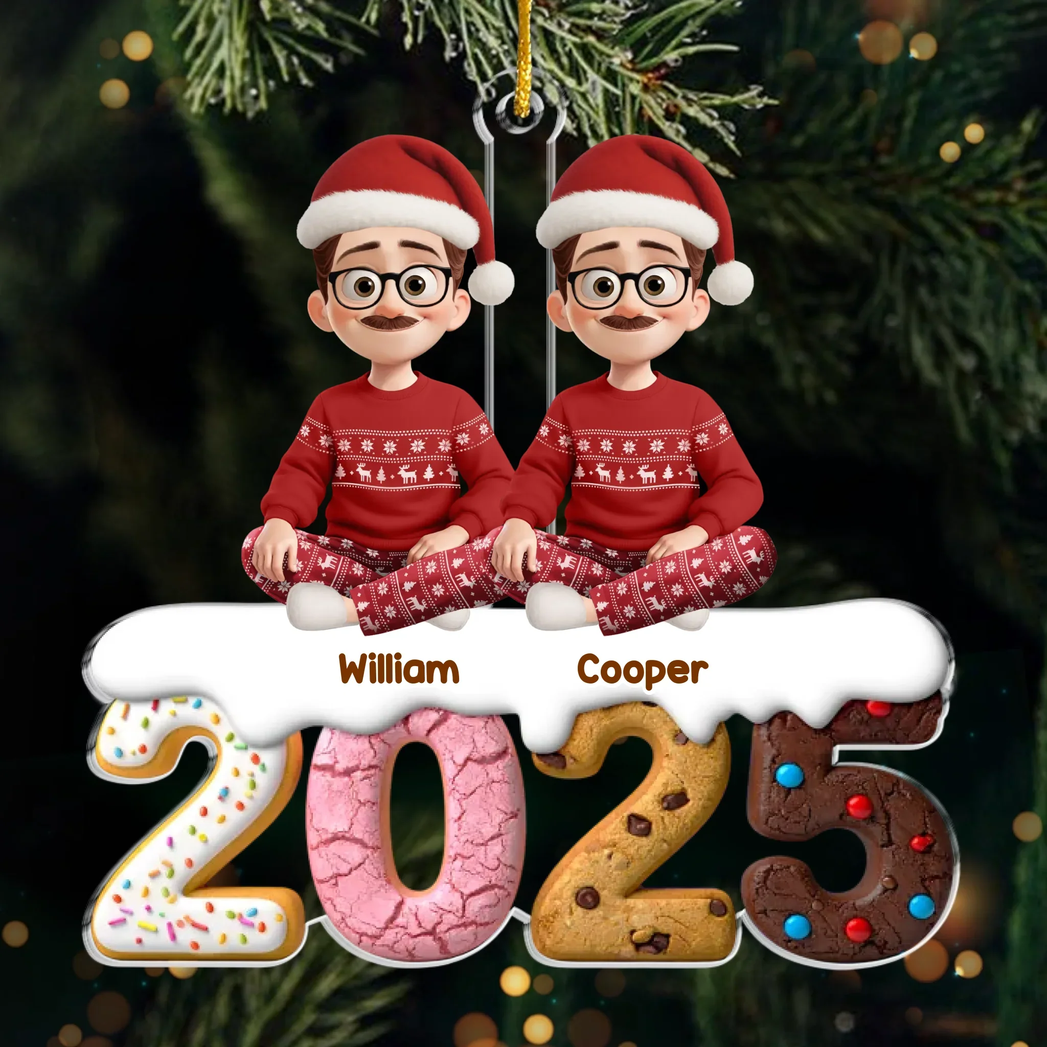 Custom Acrylic Ornament - Personalized Christmas Birthday Gifts For Family, Dog Cat Lovers - United In Joy - Robaser