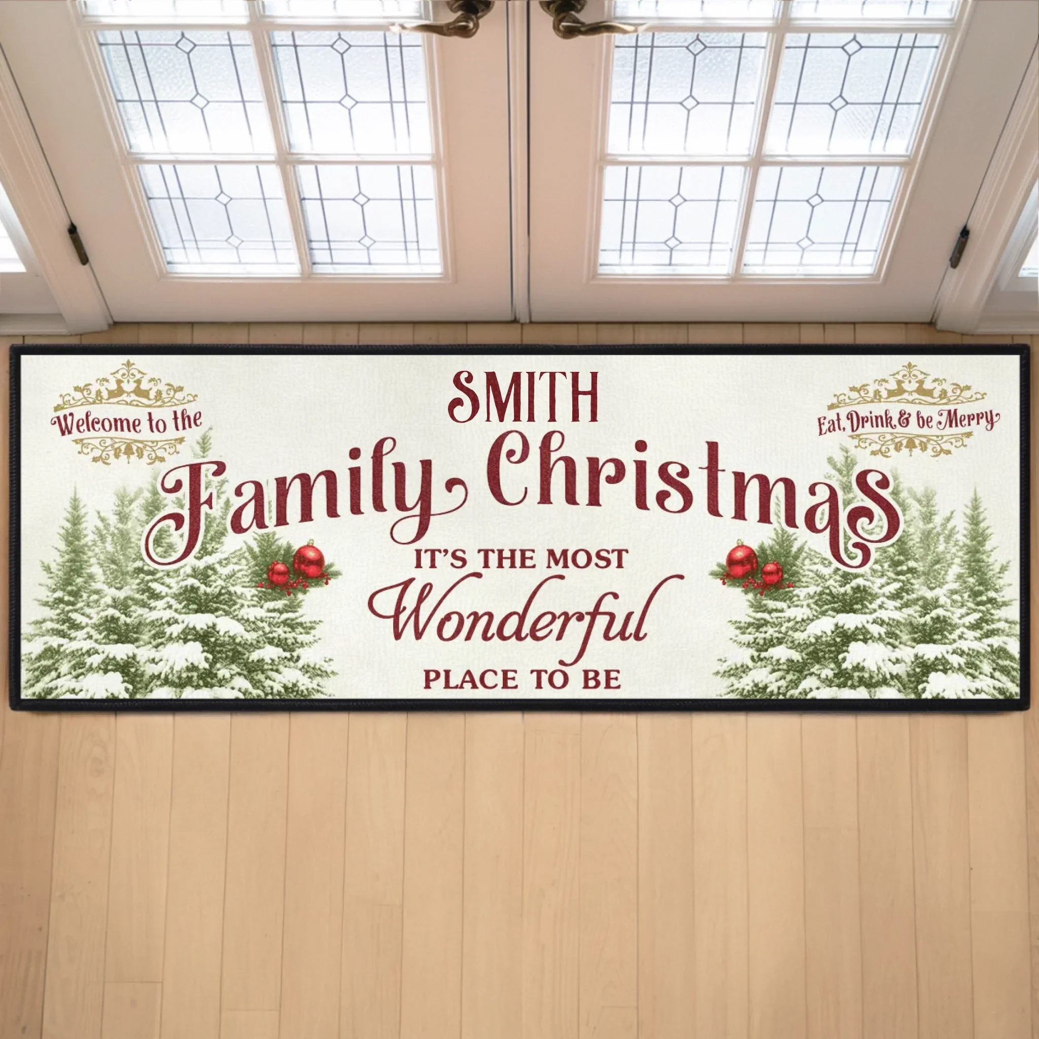 Custom Runner Rug - Personalized Christmas Birthday Gifts For Mom, Dad, Brother, Sister, Kids - Love Shines Bright This Christmas - Robaser