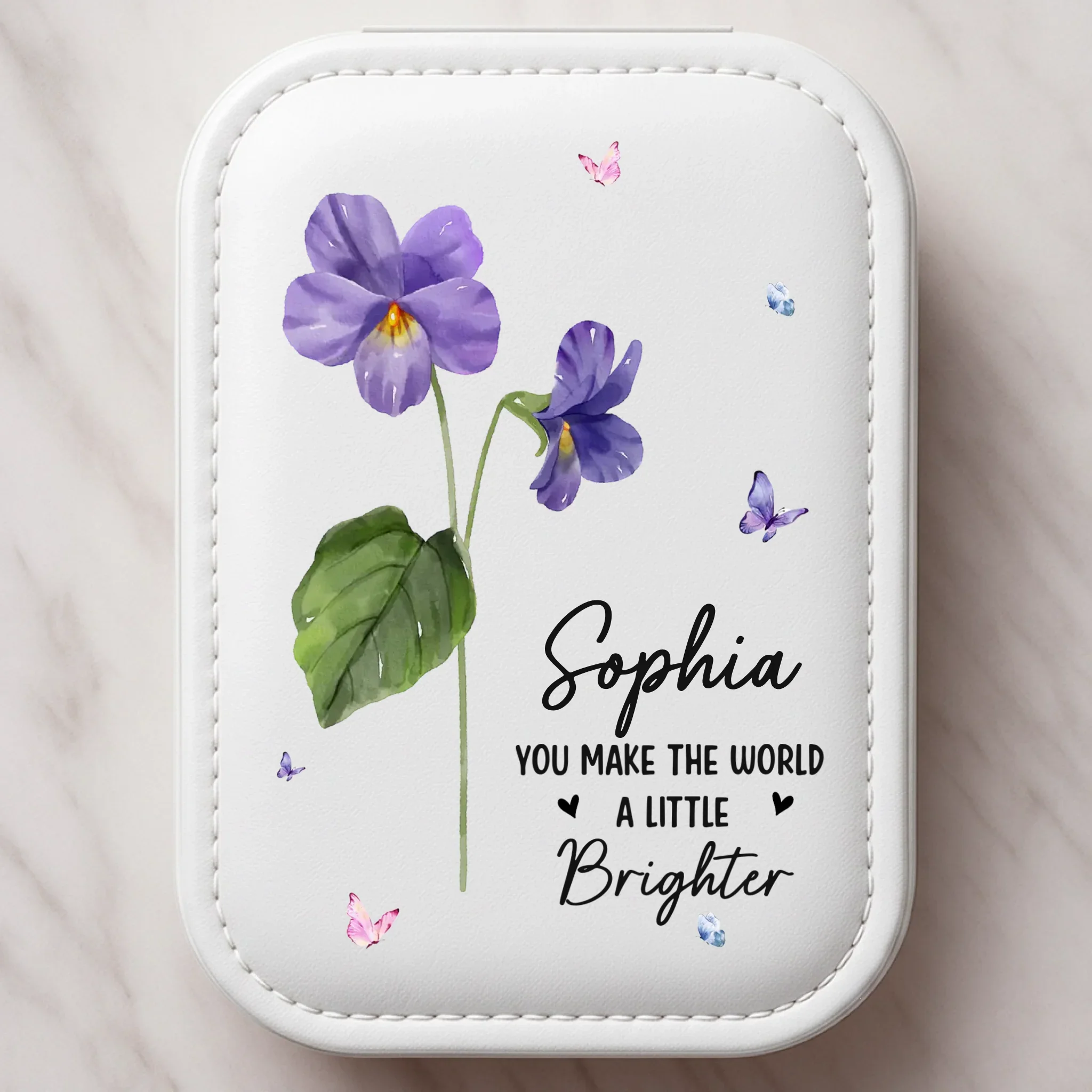 Custom Jewelry Box LED Makeup - Personalized Birthday Gifts For Besties, Sisters, BFF, Family, Yourself - You Are Enough Every Day - Robaser