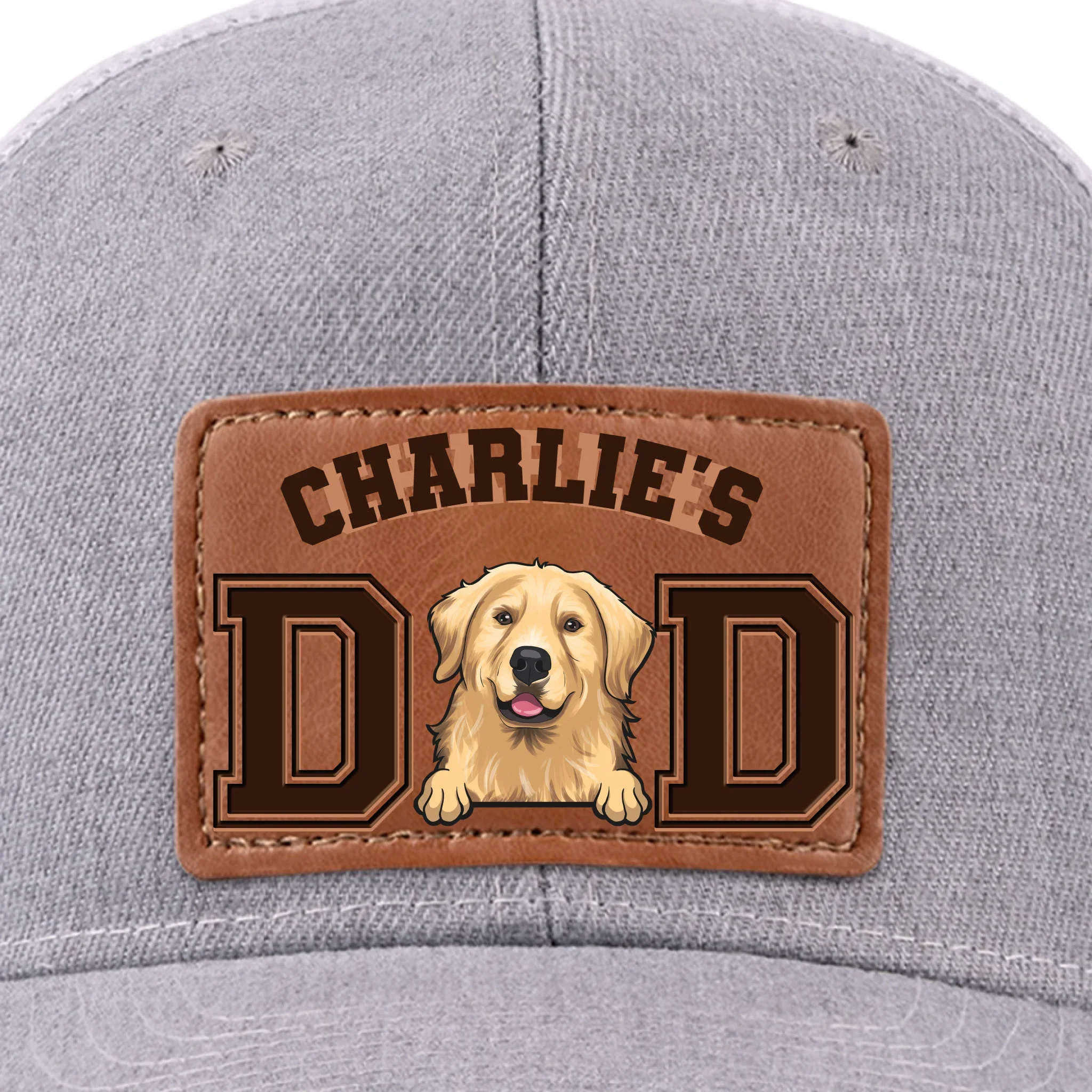 Tails Wag For This Guy - Dog Personalized Custom Leather Patch Hat - Father's Day, Gift For Pet Owners, Pet Lovers - Robaser