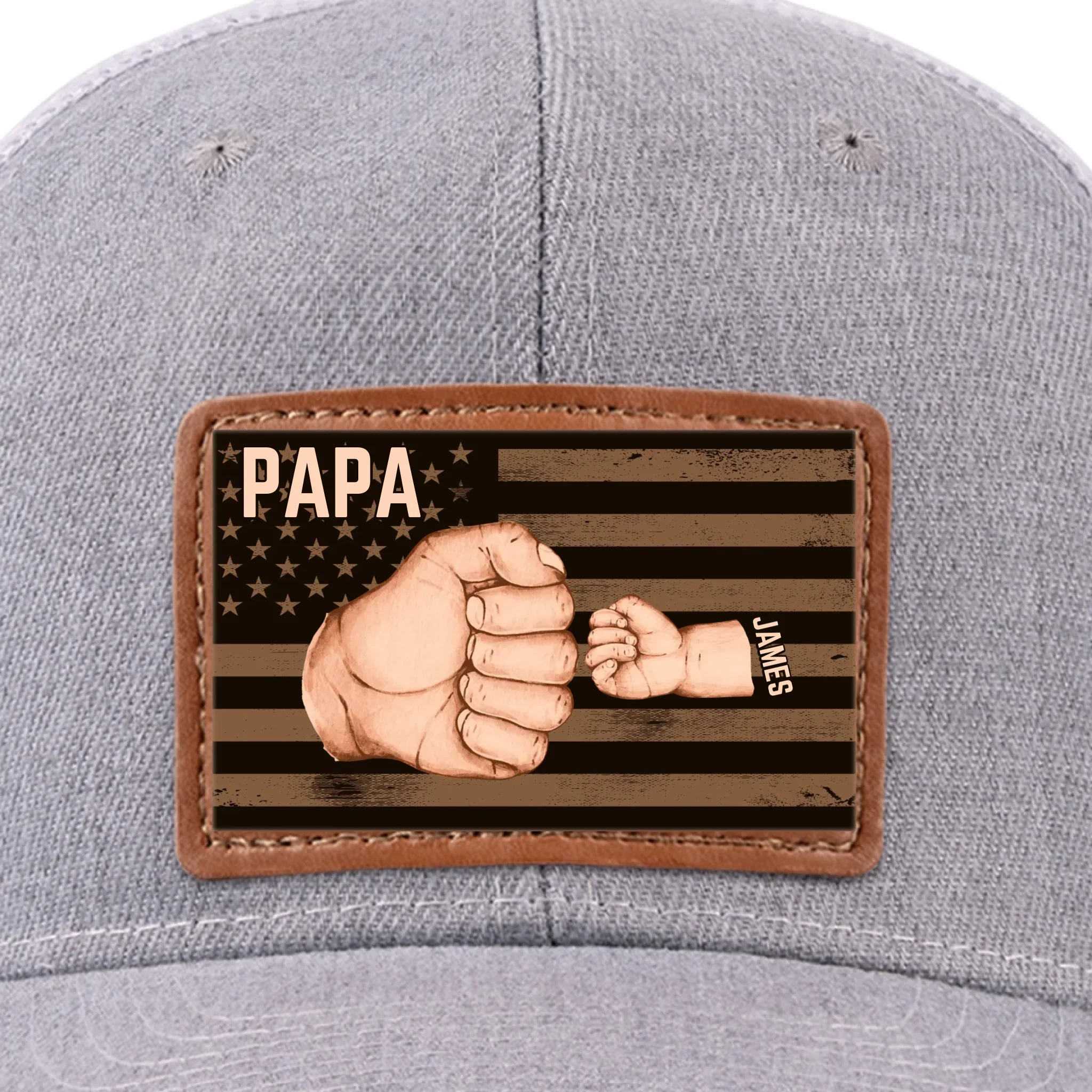 Together, We're Unstoppable - Family Personalized Custom Leather Patch Hat - Father's Day, Gift For Dad, Grandpa - Robaser