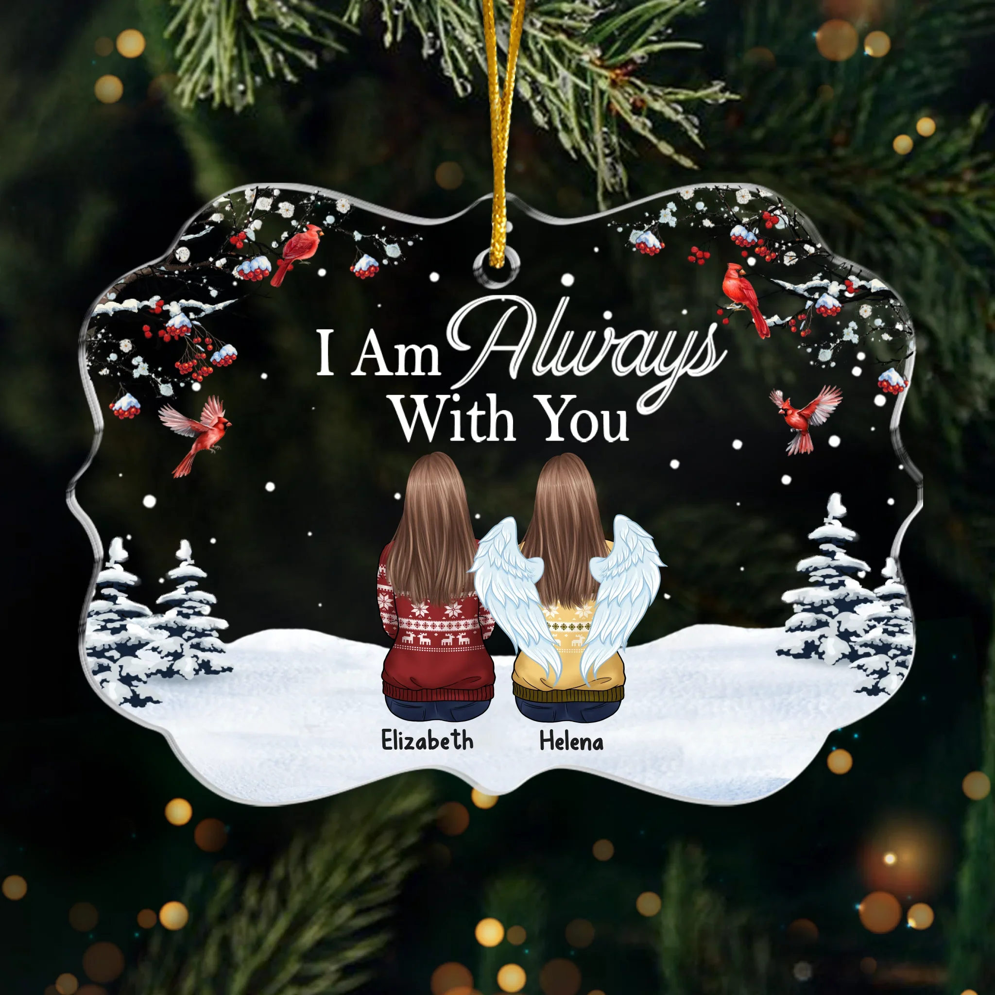 Custom Acrylic Ornament - Personalized Christmas Memorial Sympathy Gifts For Loss Of Mom, Dad - Your Spirit Lives On - Robaser