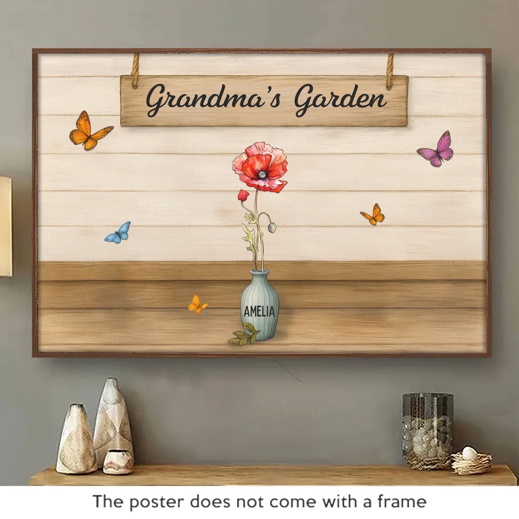 Rooted In Her Love - Family Personalized Custom Horizontal Poster - Mother's Day, Gift For Mom, Grandma - Robaser