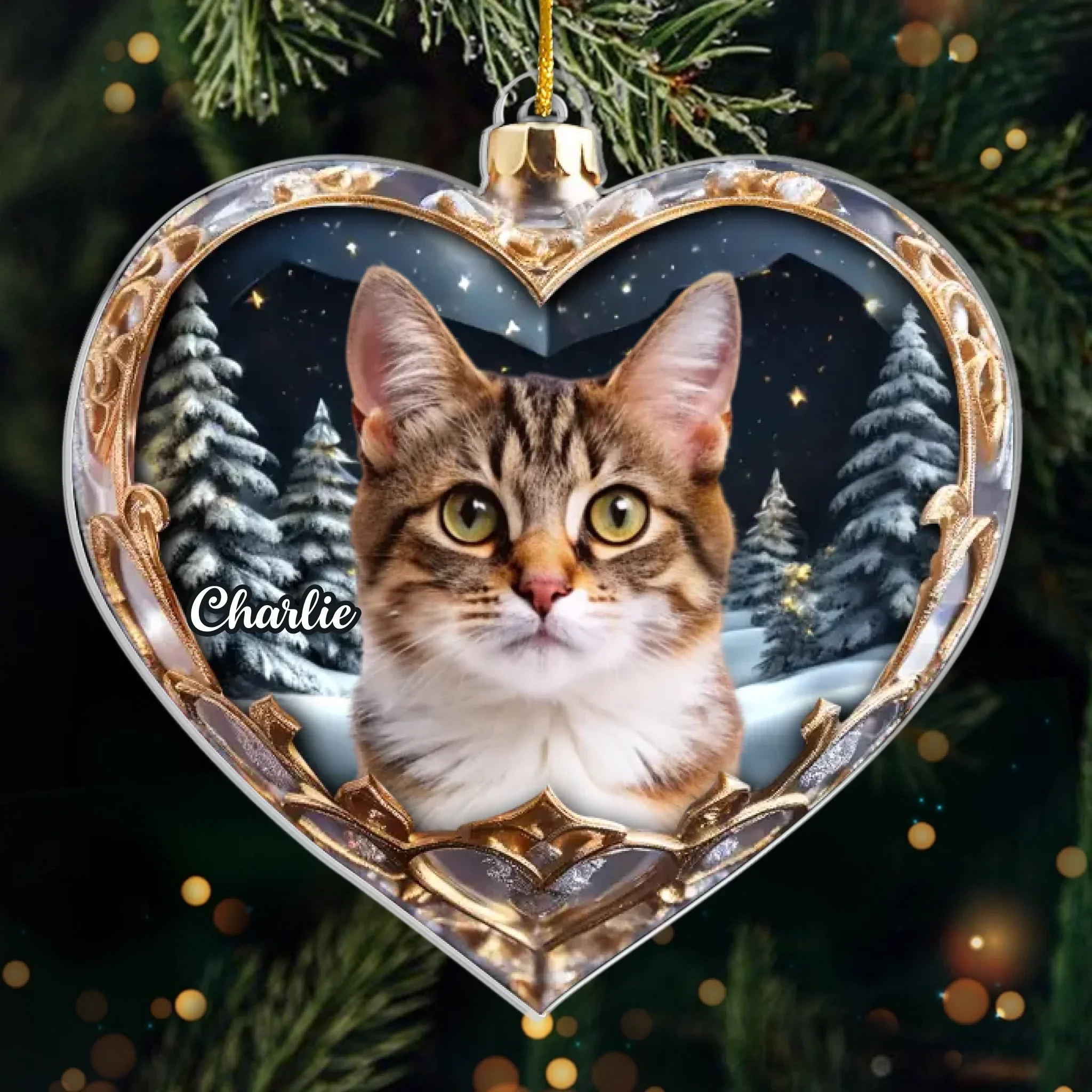 Custom Photo Acrylic Ornament - Personalized Pet Christmas Memorial Sympathy Gifts For Dogs, Cats - Miss You More Each Day - Robaser