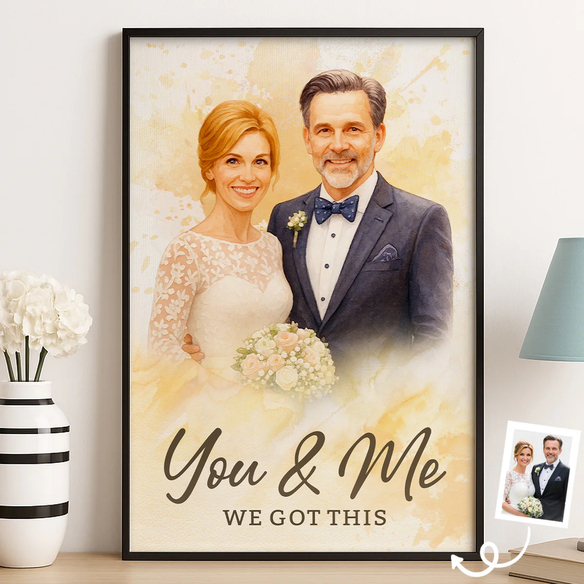 Custom Photo Vertical Poster - Personalized Anniversary Wedding Gifts For Husband And Wife, Him And Her - Our Forever Begins - Robaser