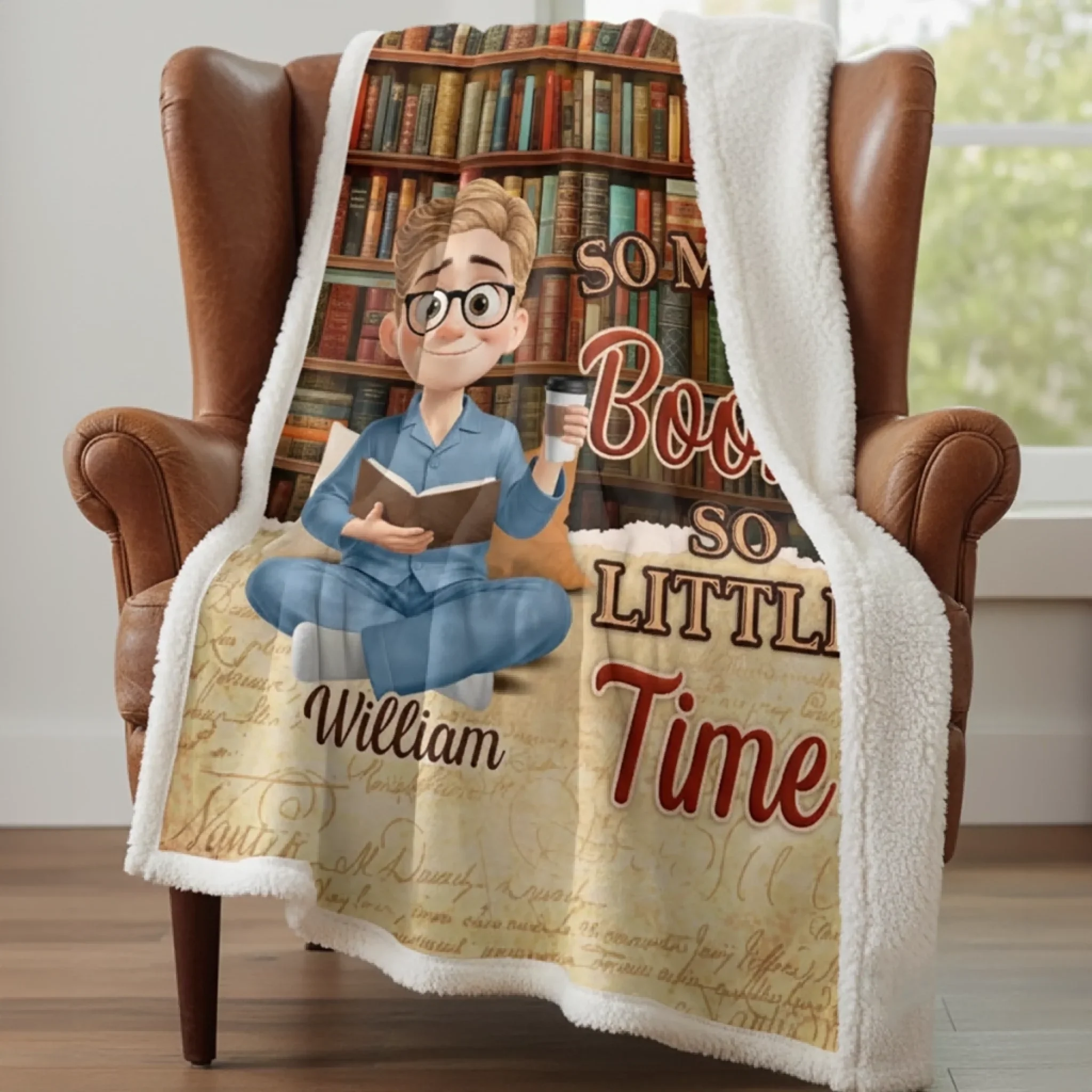 Custom Blanket - Personalized Bookish Gifts For Book Lovers, Bookworms, Readers - Book Blanket Bliss - Robaser