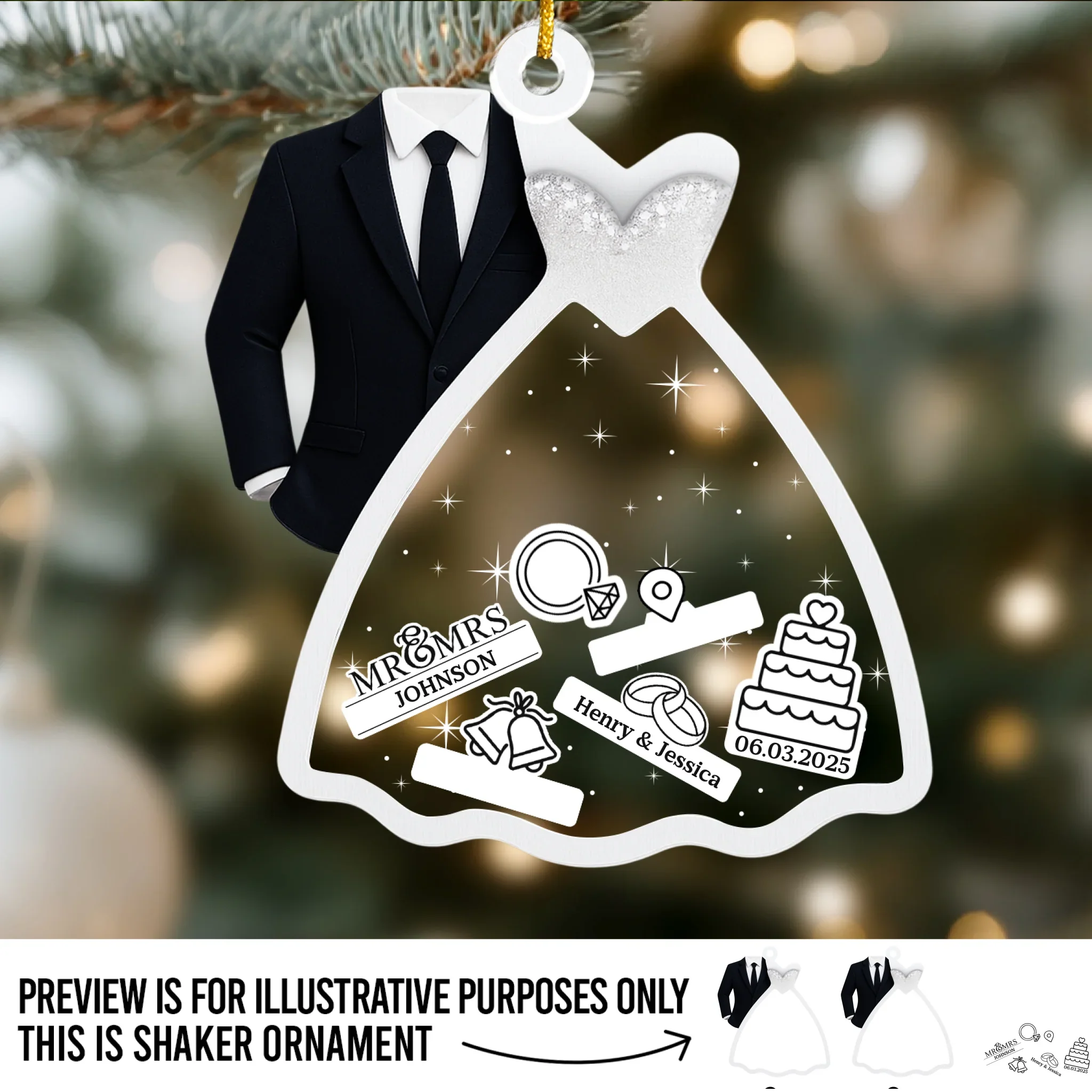 Custom 3 Layers Shaker Ornament - Personalized Anniversary Christmas Wedding Gifts For Husband And Wife, Him And Her - Making Memories Together - Robaser