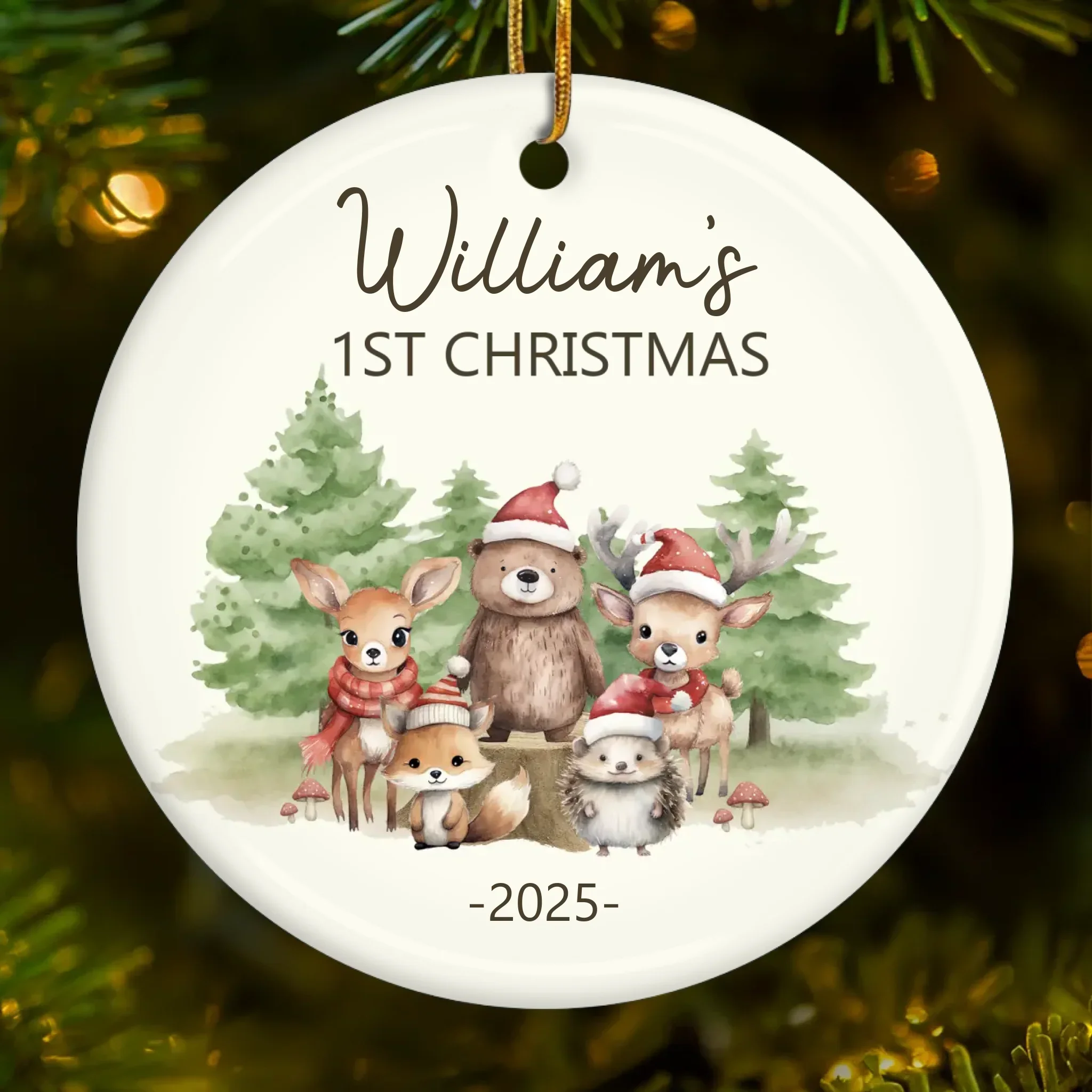 Custom Baby First Christmas Ceramic Ornament - Personalized Christmas Baby Shower, Gender Reveal Gifts For New Moms, New Dads, New Parents - Born To Be Loved - Robaser