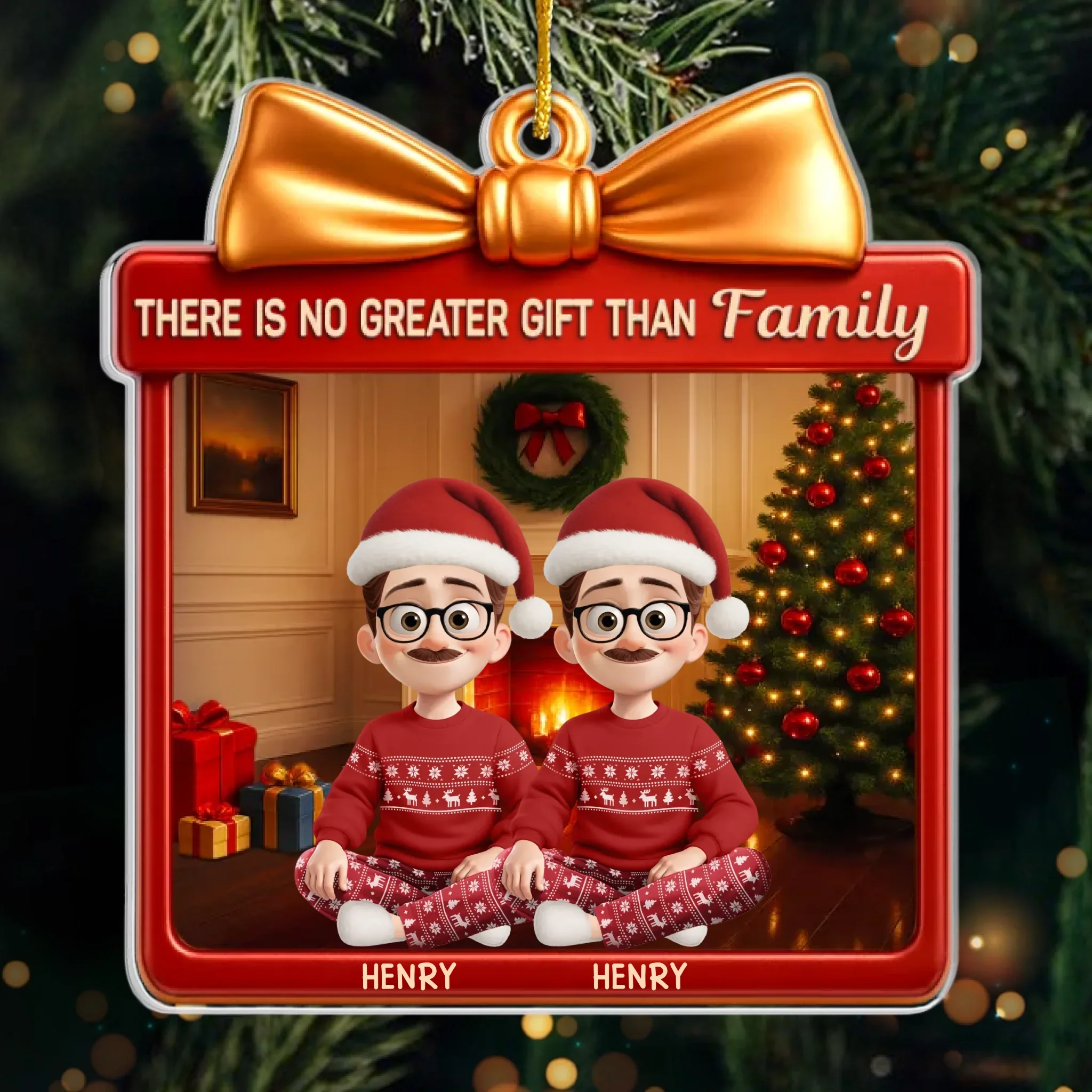 Custom Acrylic Ornament - Personalized Christmas Birthday Gifts For Mom, Dad, Brother, Sister, Kids - Hearts Bloom Together - Robaser