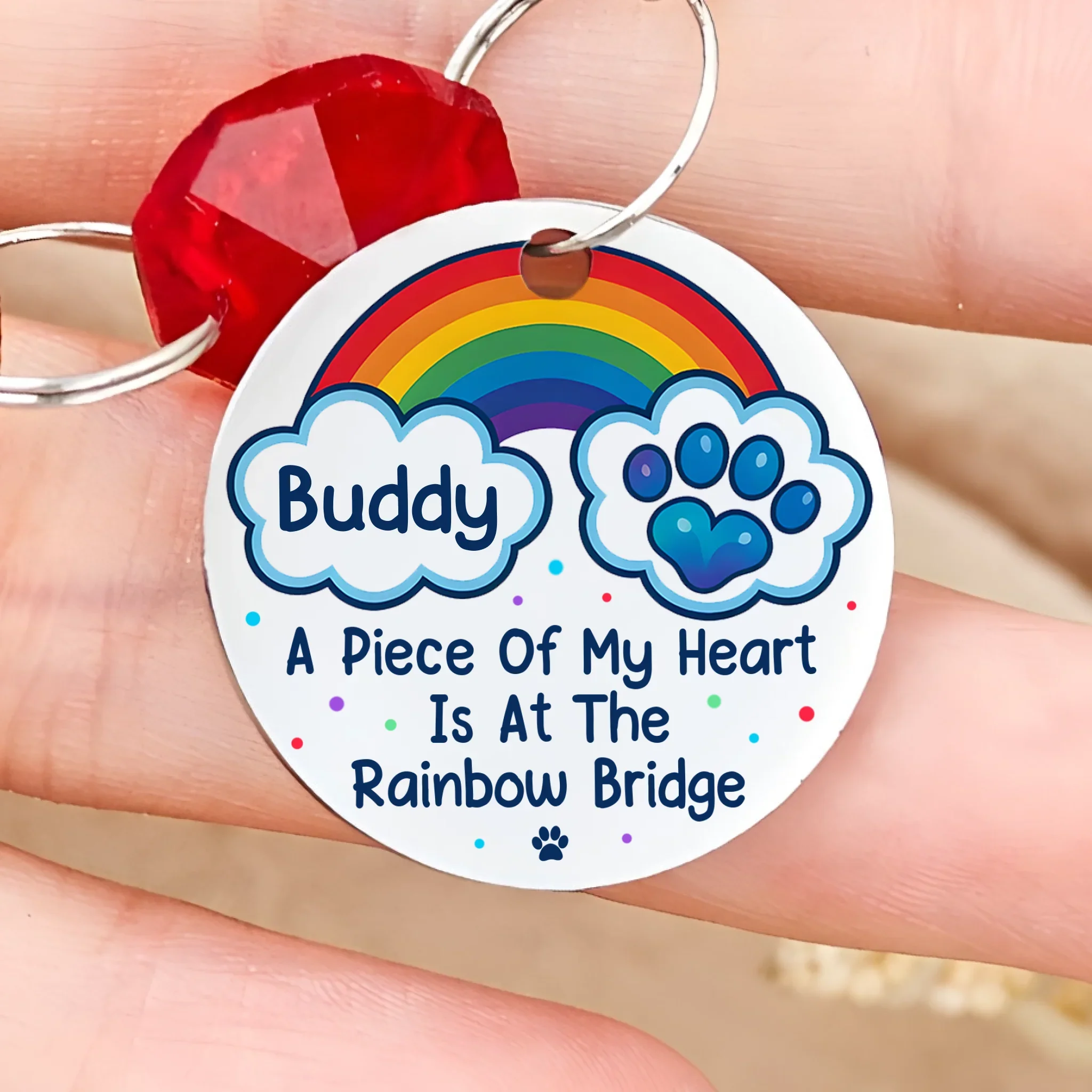 Custom Crystal Suncatcher With Charm - Personalized Pet Memorial Gifts For Dogs, Cats - You Left Paw Prints On My Heart - Robaser
