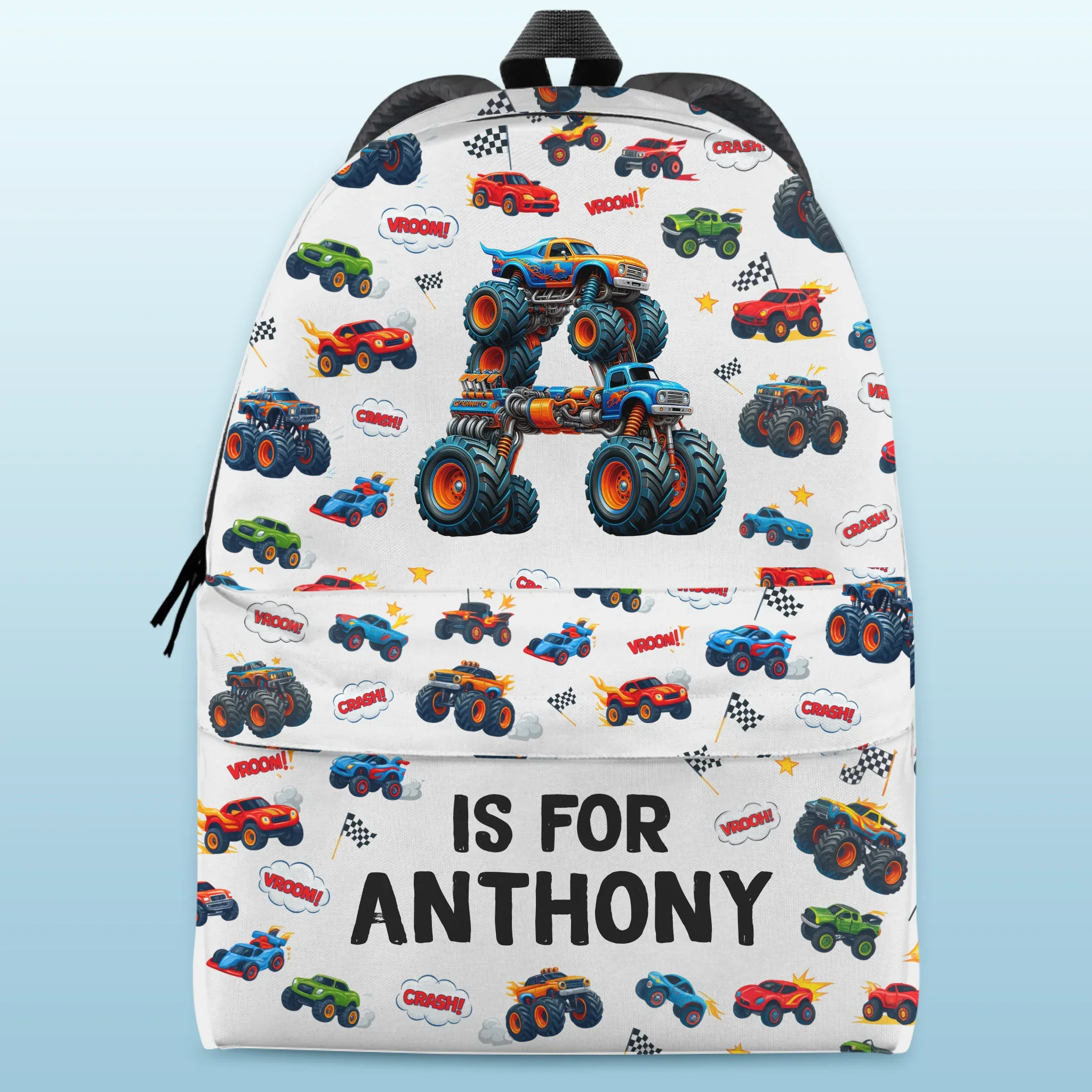 Custom Kids Backpack - Personalized Back To School Gifts For Kids - Big Wheels Bigger Dreams - Robaser