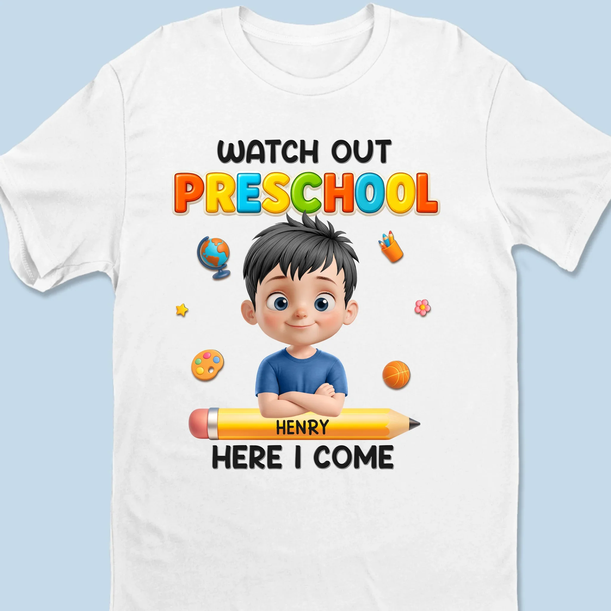 Custom Kids T-shirt - Personalized Back To School Gifts For Kids - Smart, Strong, And Curious - Robaser