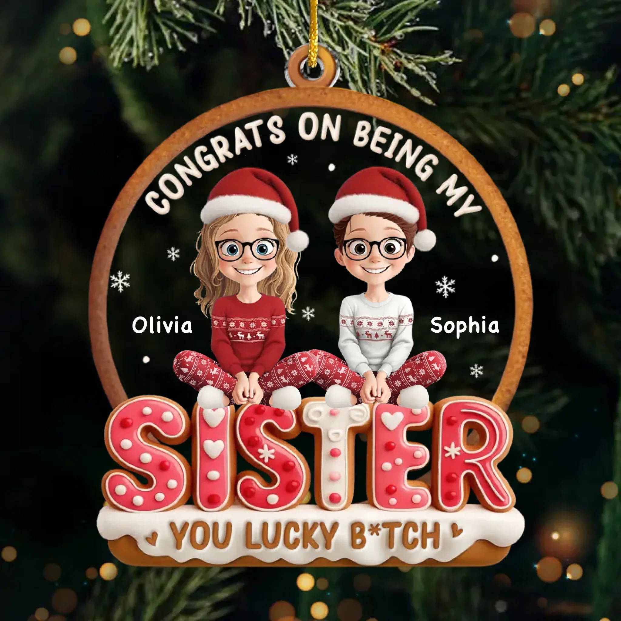 Custom Acrylic Ornament - Personalized Best Friend Christmas Birthday Gifts For Women, Besties, Sisters, BFF - Together We Bloom With Joy - Robaser