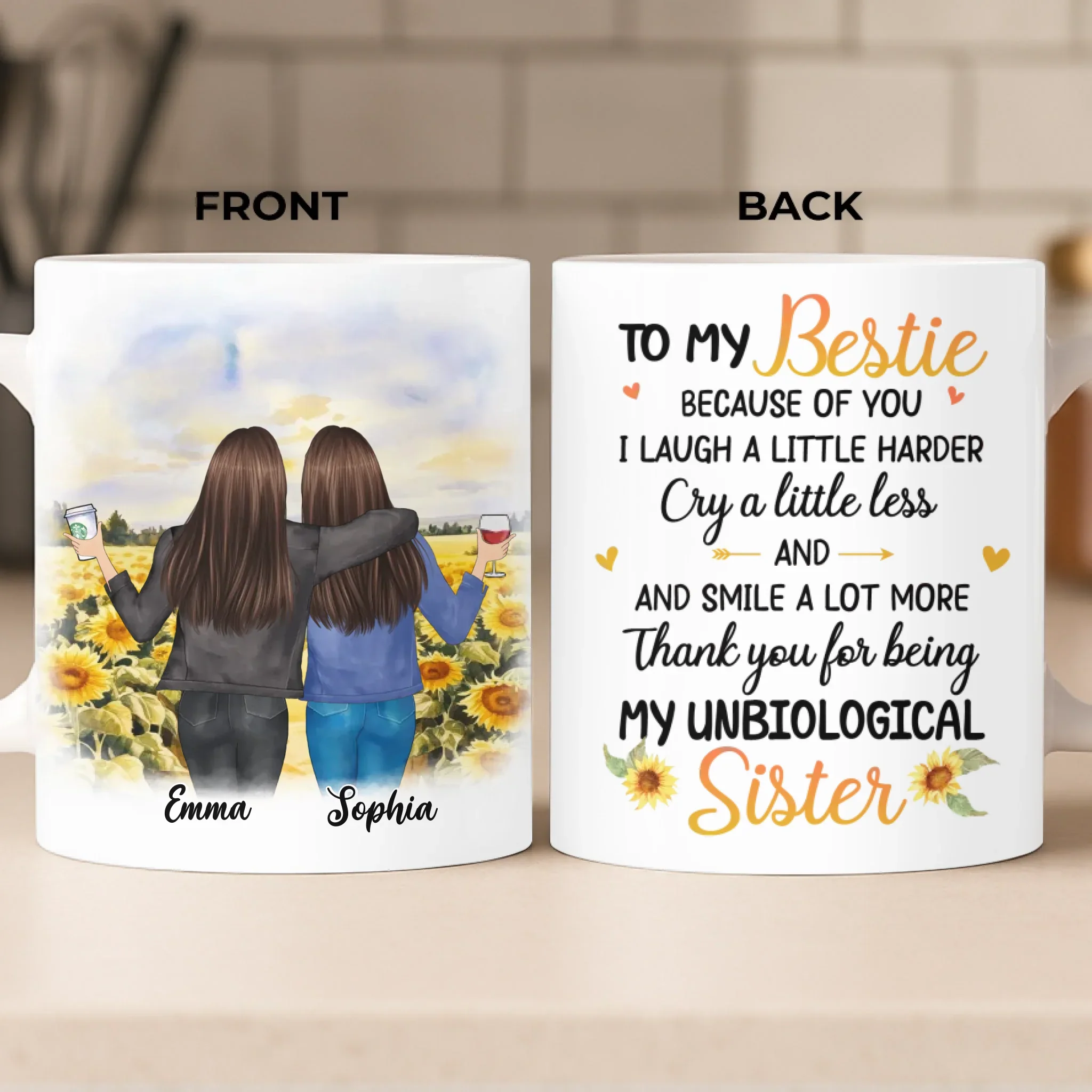 Custom Mug - Personalized Best Friend Birthday Gifts For Women, Besties, Sisters, BFF - We Get It All - Robaser