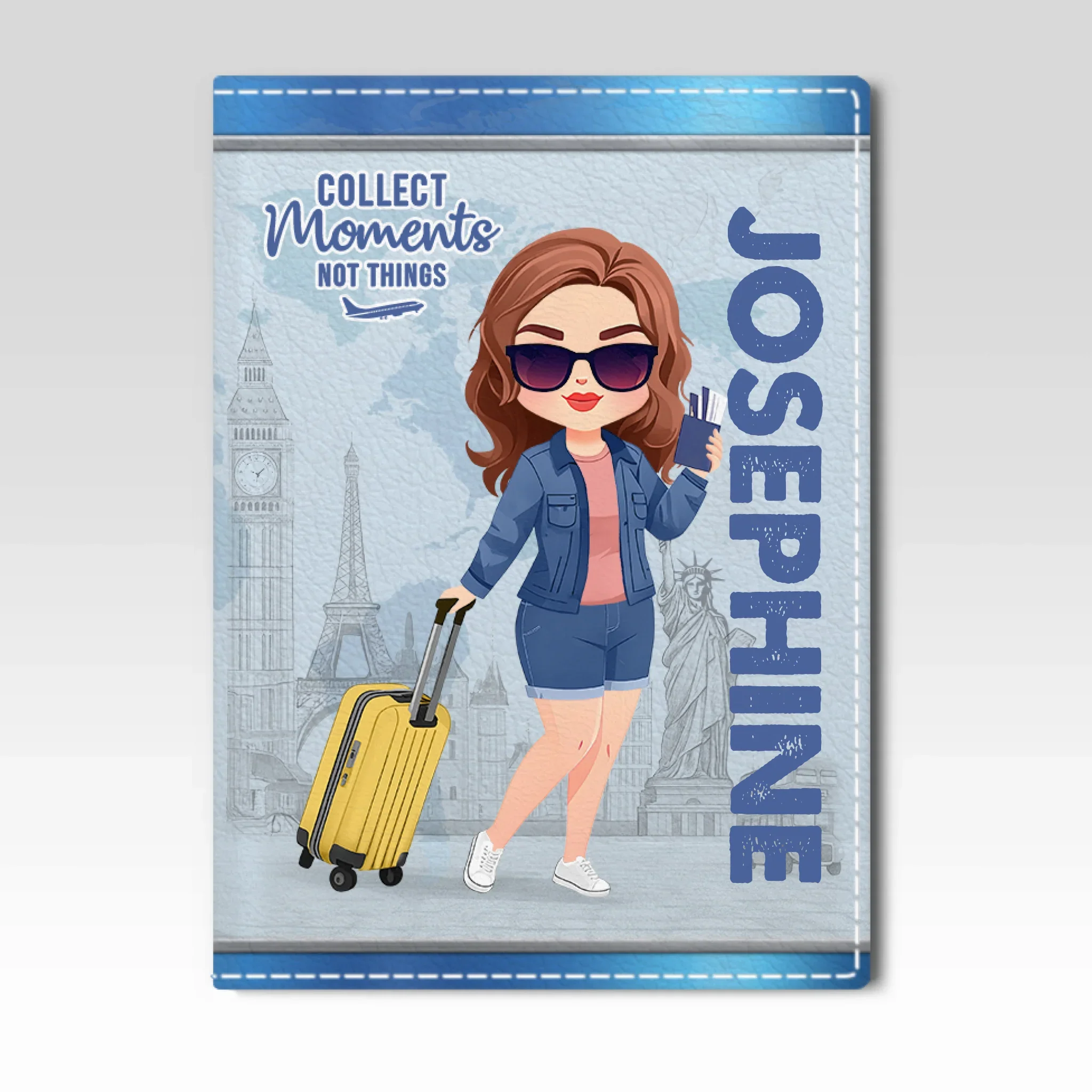 Custom Passport Cover, Passport Holder - Personalized Summer Vacation And Travel Gifts For Women, Men - Me Time, World Wide - Robaser