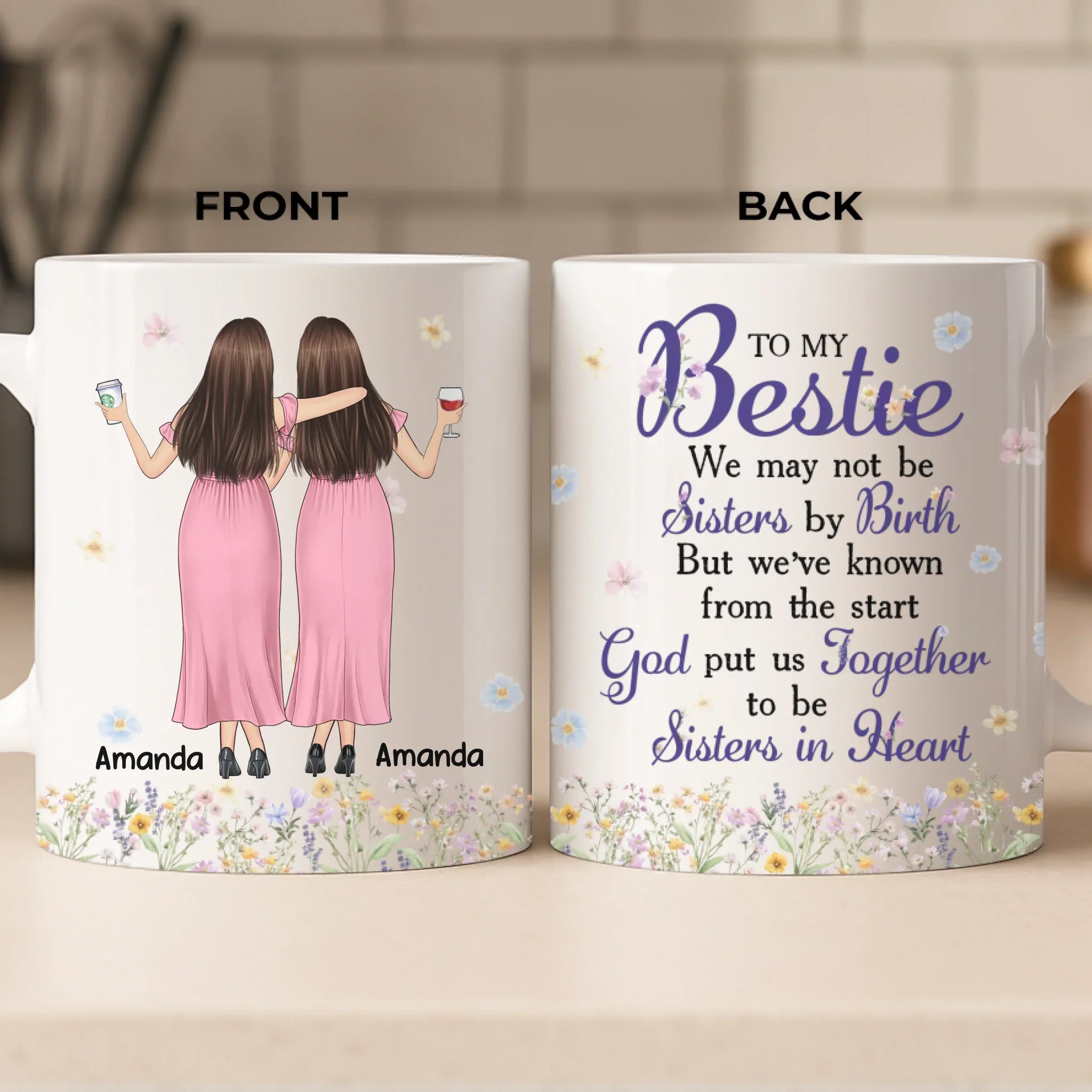 Custom Mug - Personalized Best Friend Birthday Gifts For Women, Besties, Sisters, BFF - Made Of Golden Moments - Robaser
